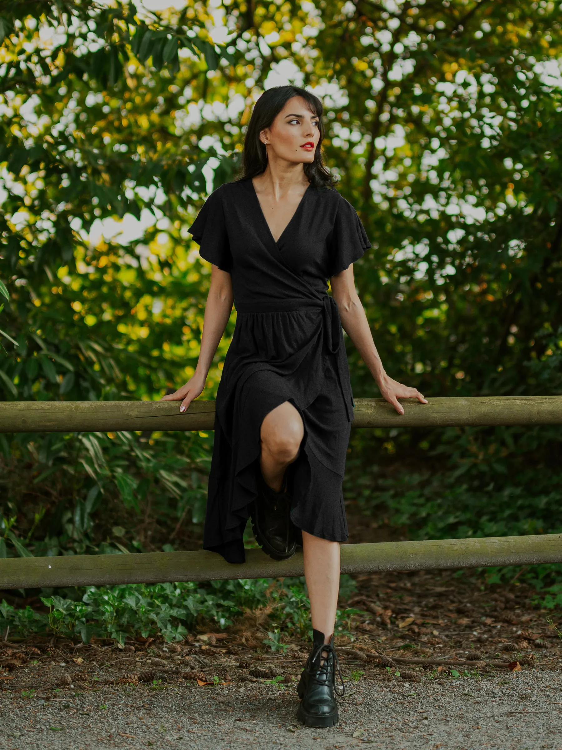 Ruffle Wrap Dress | Eclipse