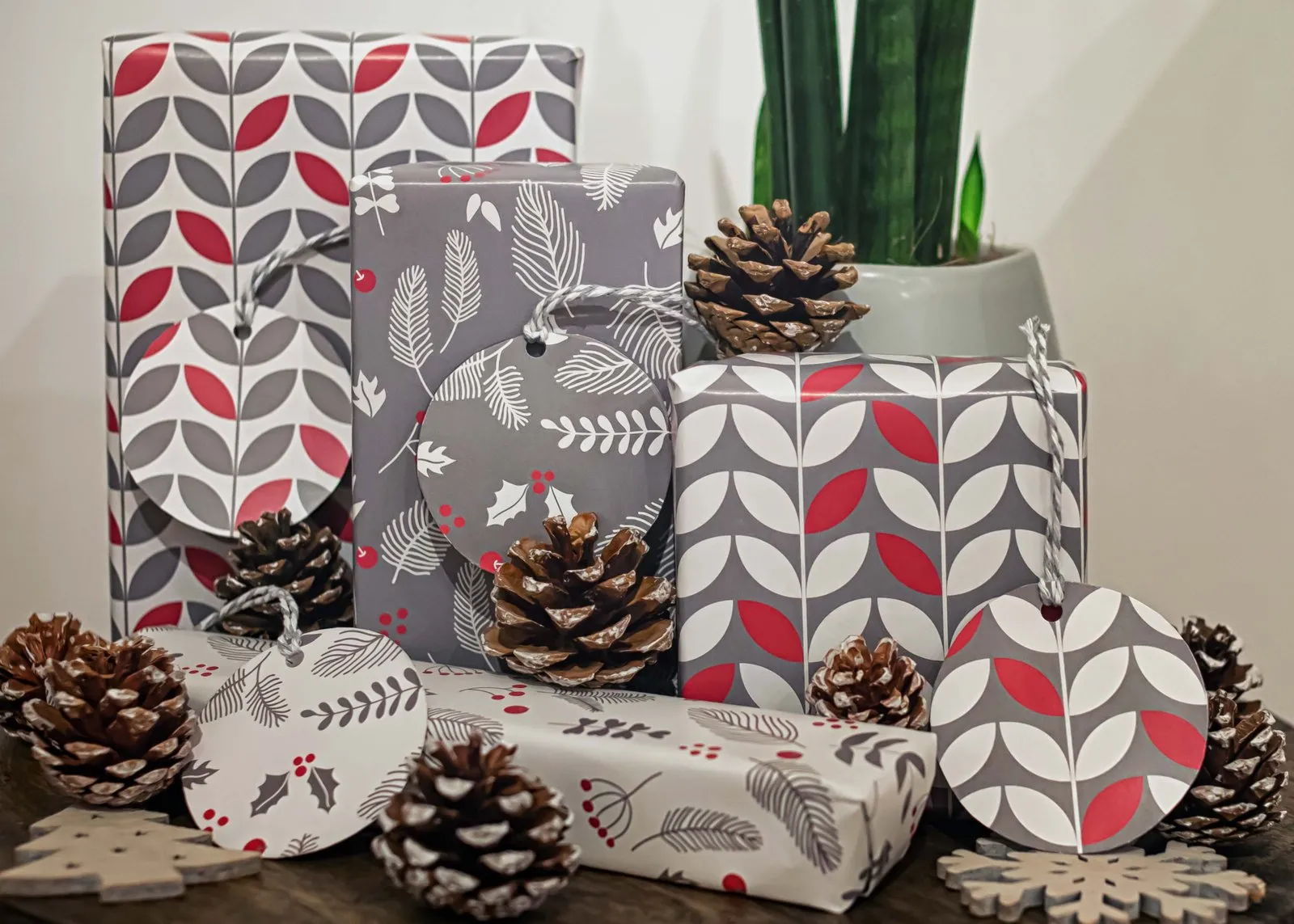 Scandi Christmas Recyclable Wrapping Paper & Tags