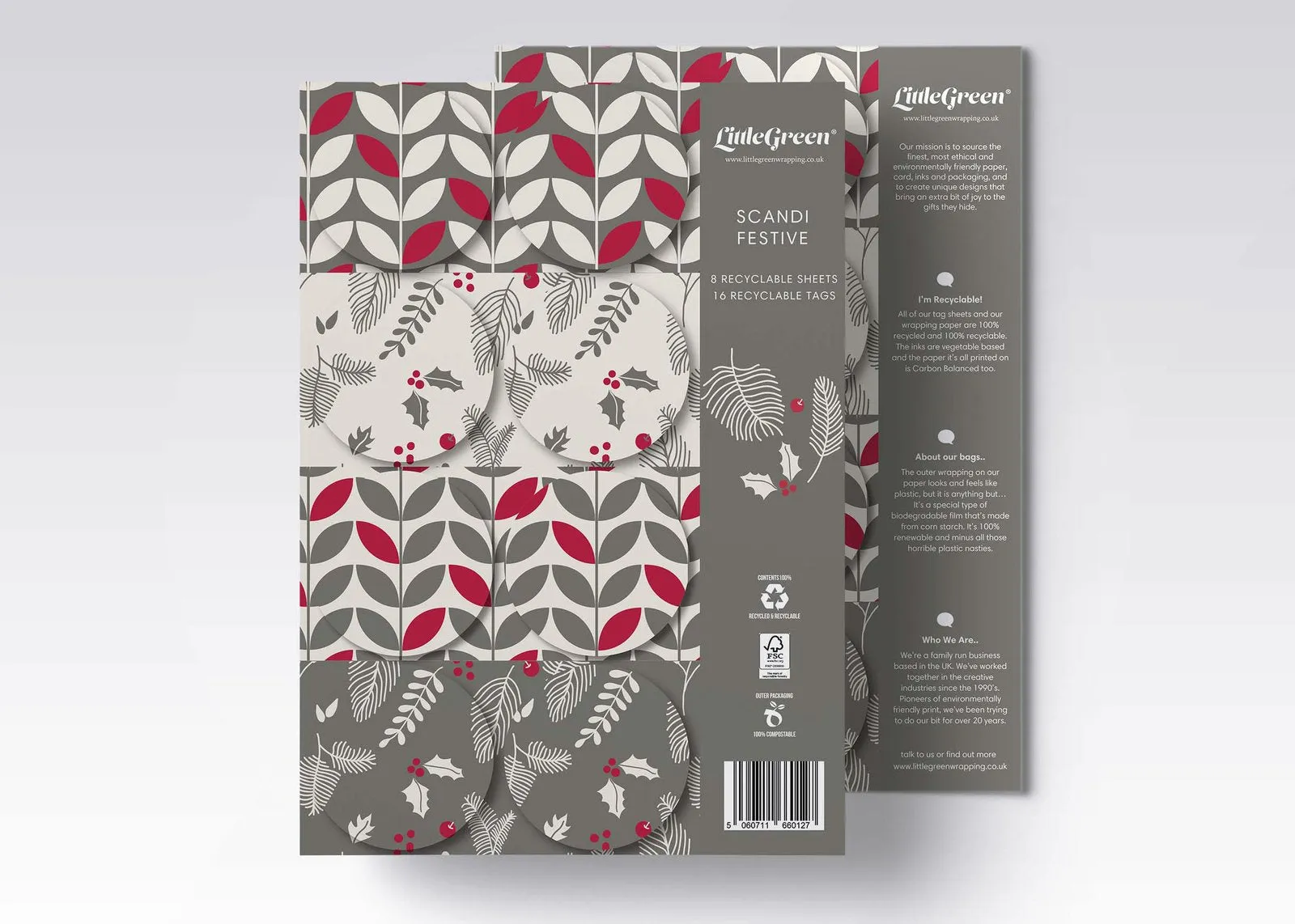 Scandi Christmas Recyclable Wrapping Paper & Tags