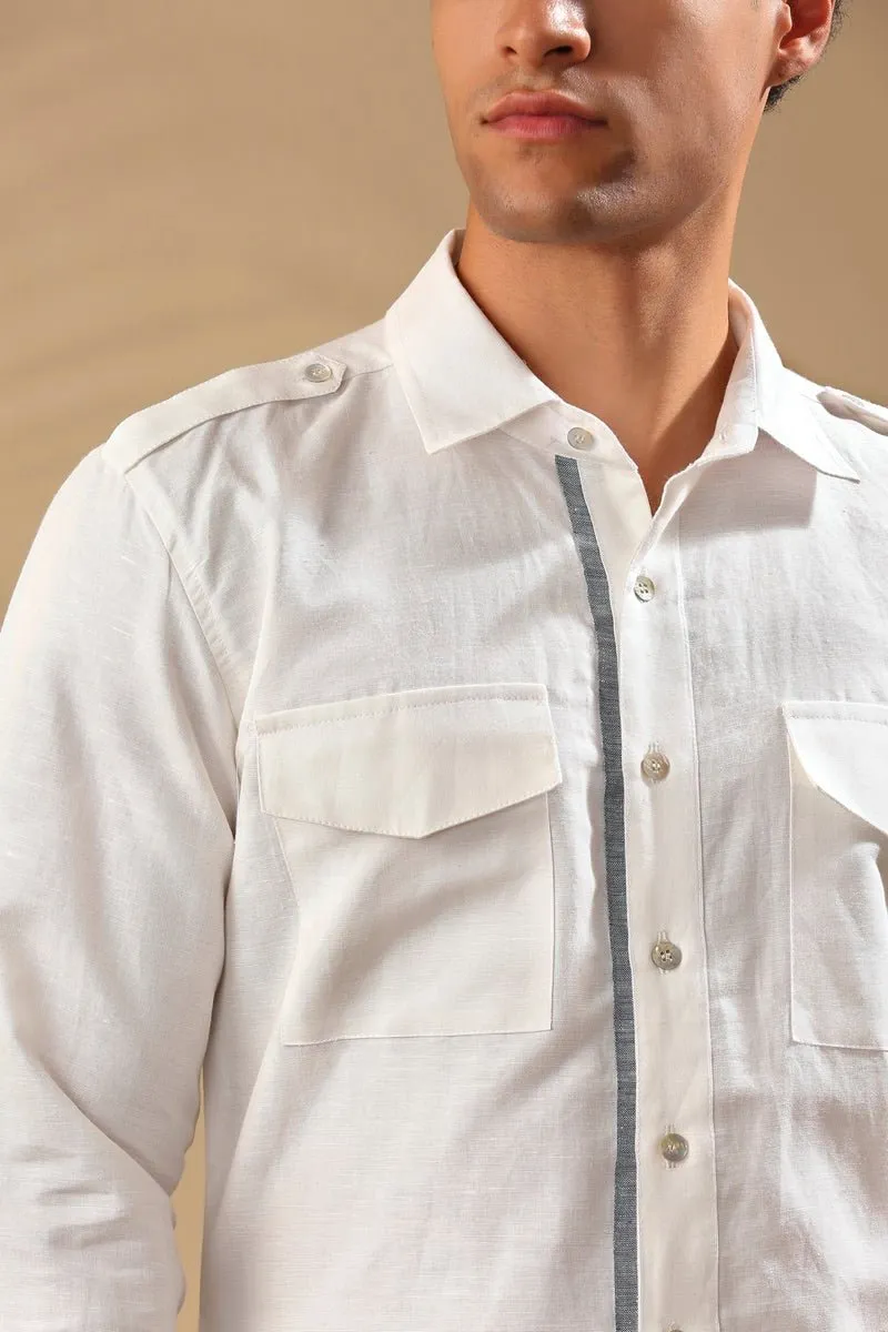 Sequoia Elbow Patch Shirt - White