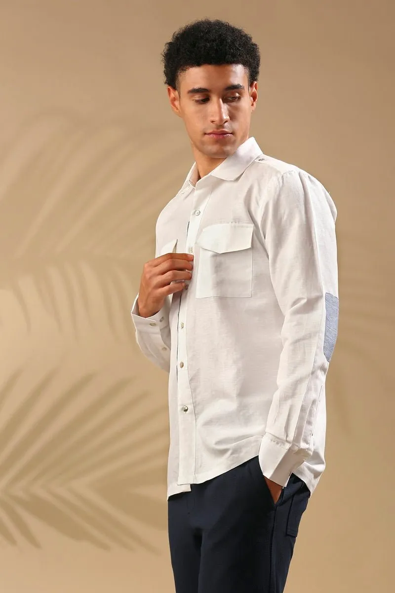 Sequoia Elbow Patch Shirt - White