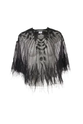 Short Beaded Mesh Shawl