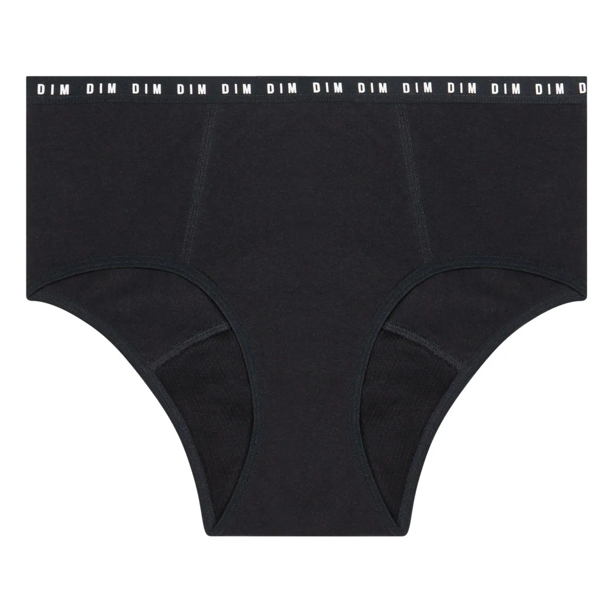 Shorty menstruel lavable en coton bio noir Flux moyen Dim Protect