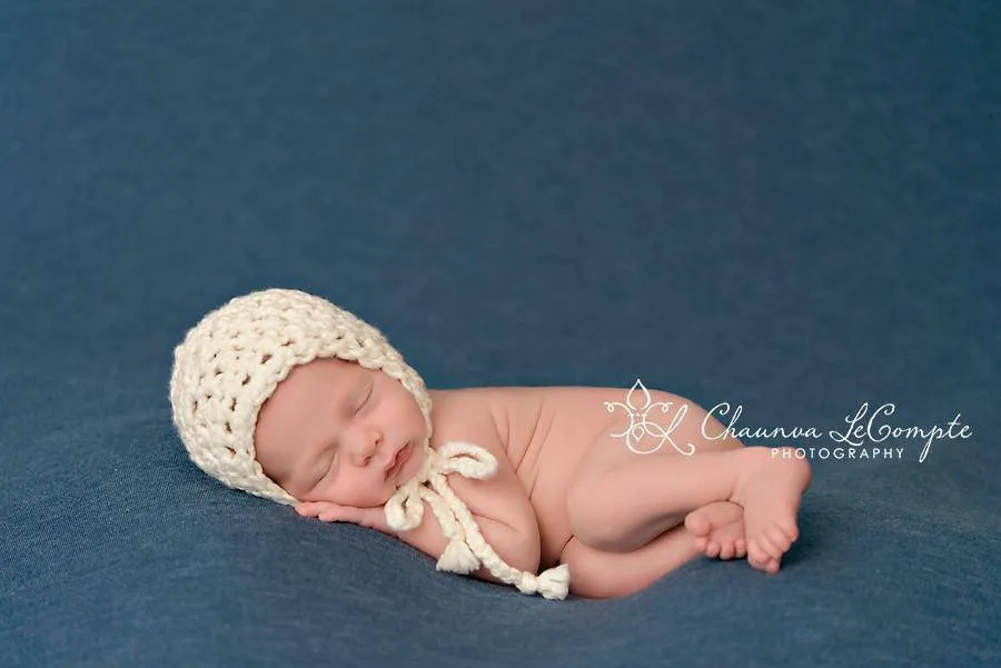 Simply Cotton Baby Bonnet in Almond