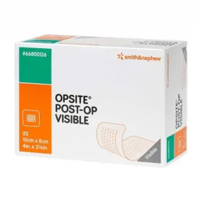 Smith & Nephew 66800136 Opsite Post-Op Visible Waterproof, Bacteria-Proof Dressing With See-Through Absorbent Pad, 10cm x 8cm