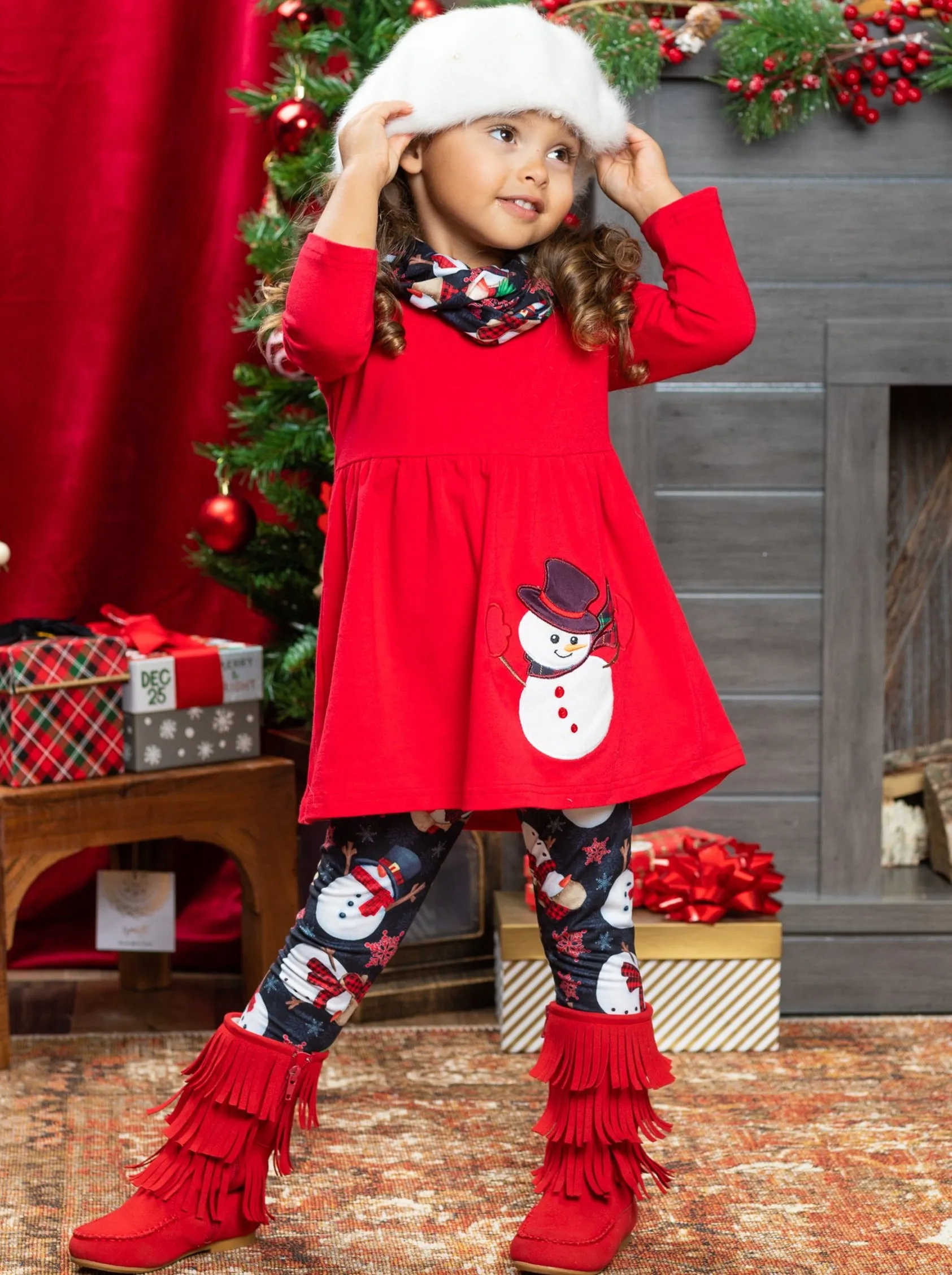 Snow Business Tunic, Scarf And Legging Set