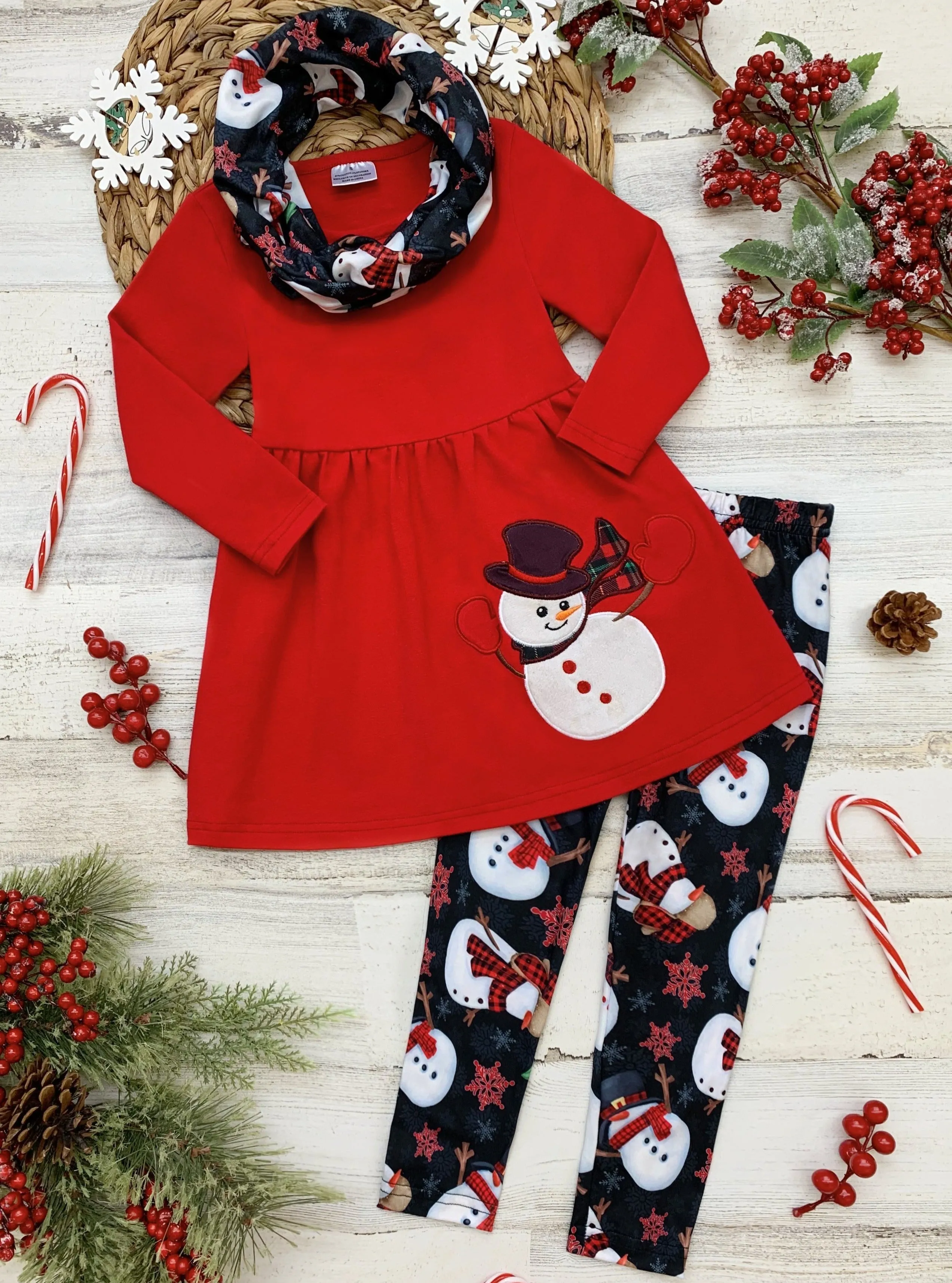 Snow Business Tunic, Scarf And Legging Set