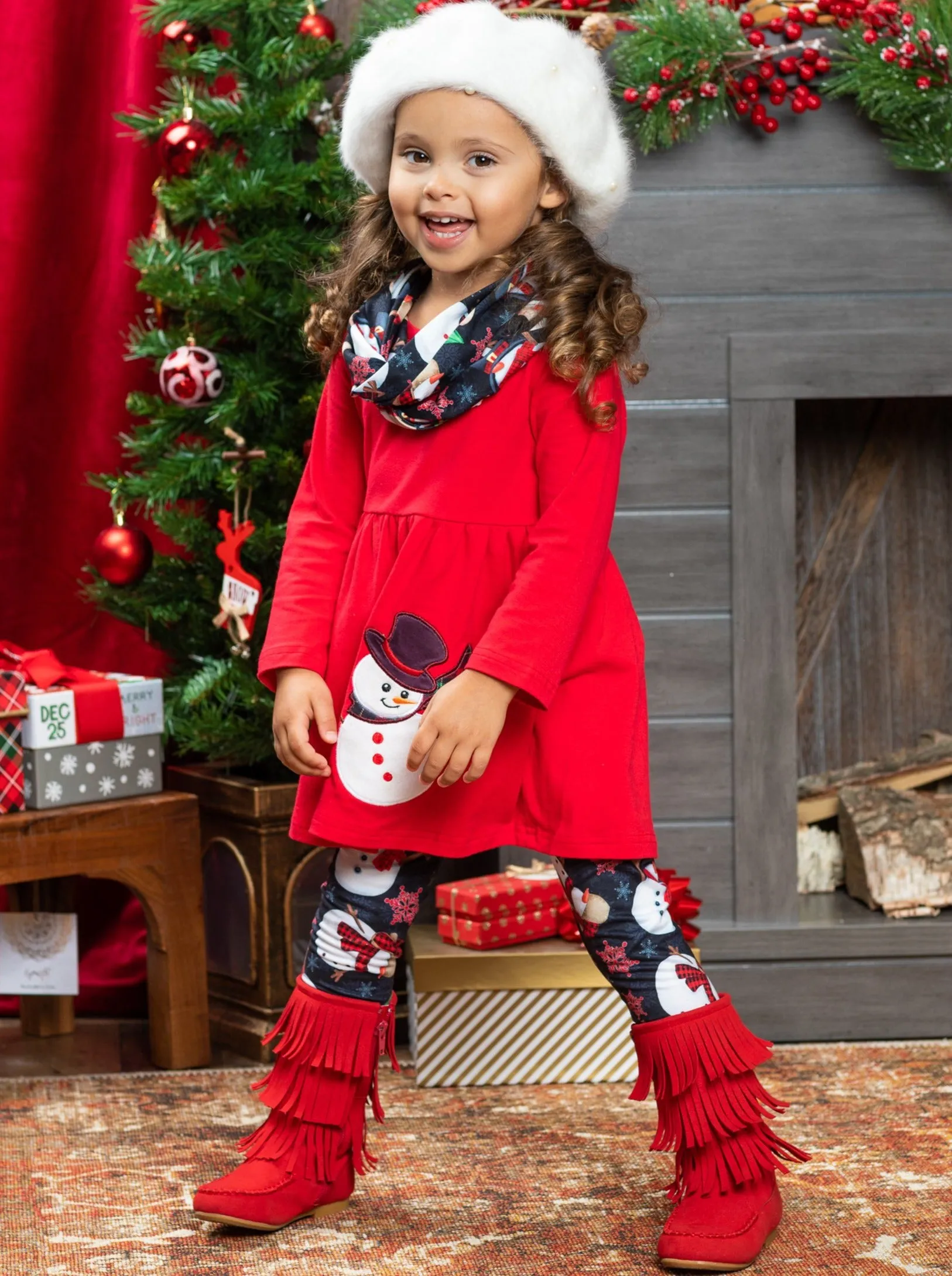 Snow Business Tunic, Scarf And Legging Set