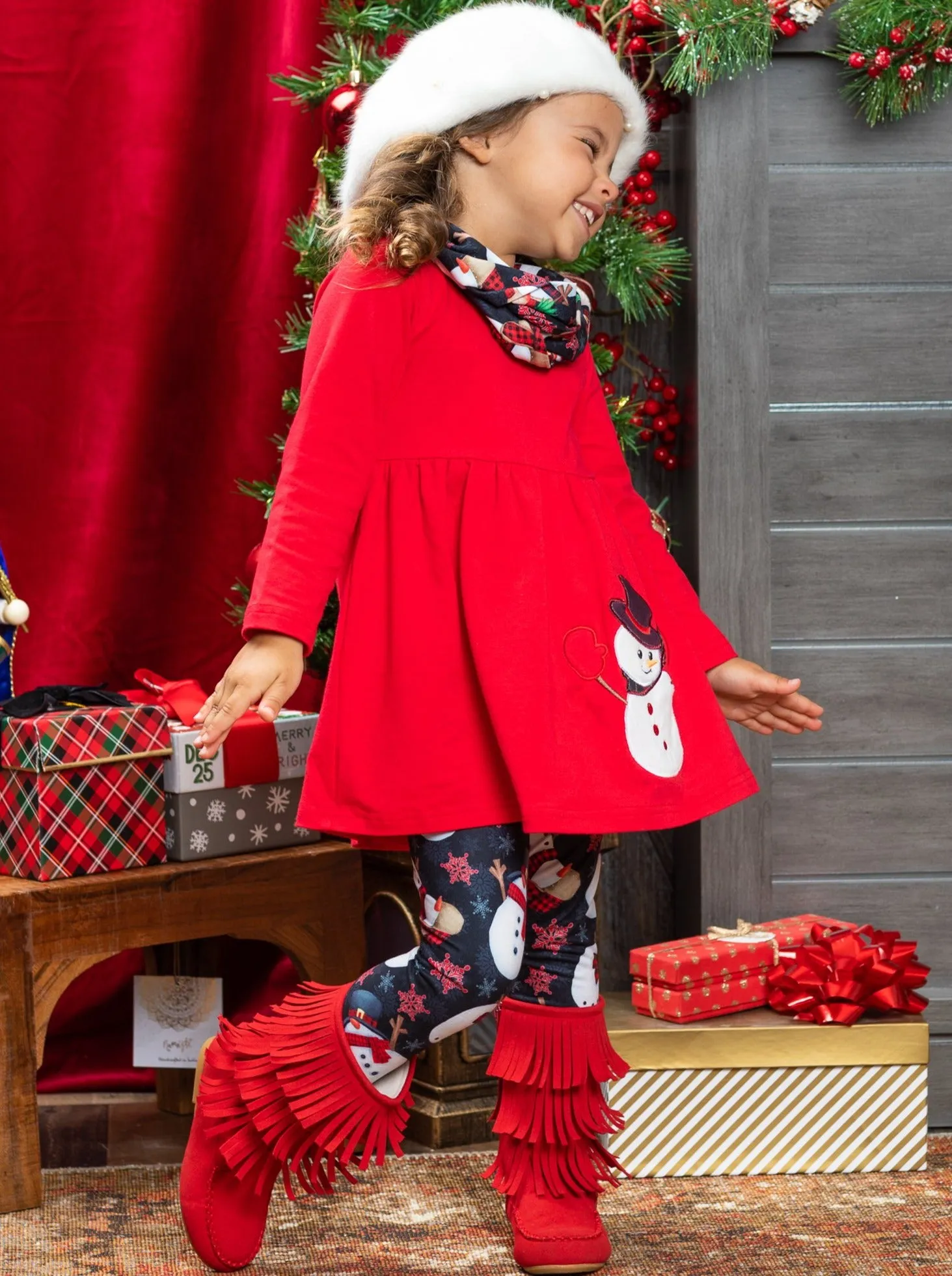 Snow Business Tunic, Scarf And Legging Set