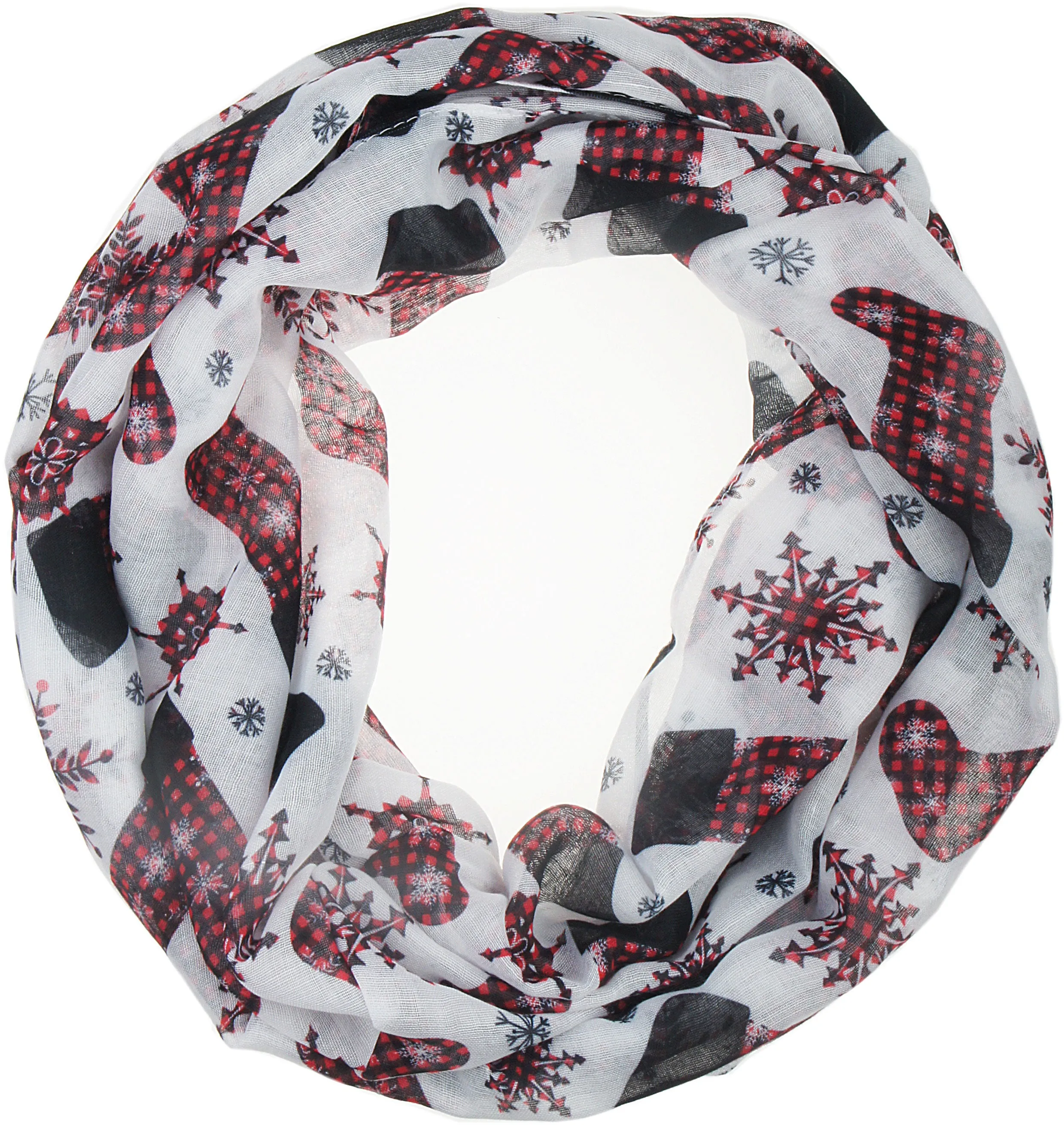 Soft Lightweight Christmas Holiday Sheer Infinity Scarf for Women Girls