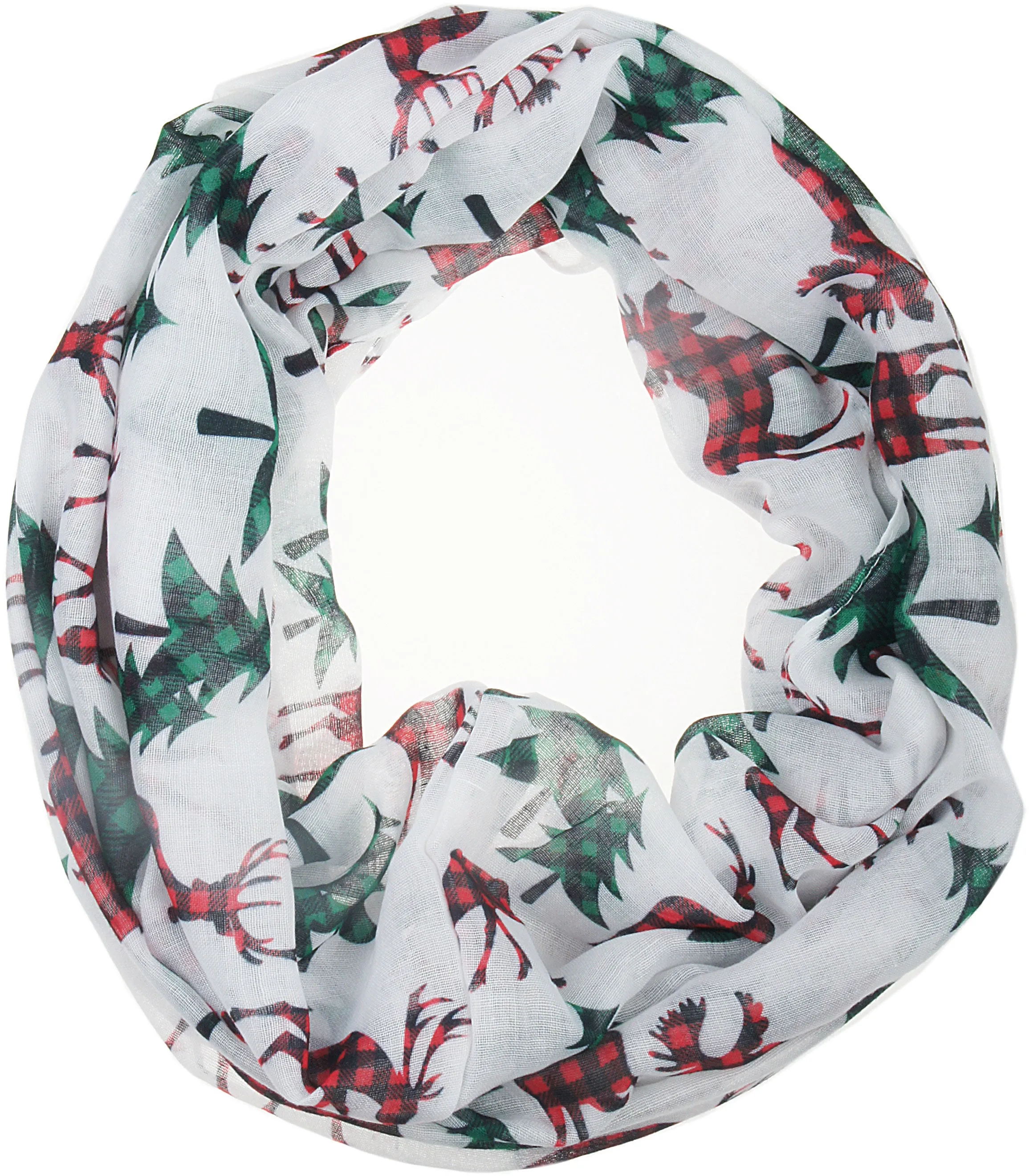 Soft Lightweight Christmas Holiday Sheer Infinity Scarf for Women Girls