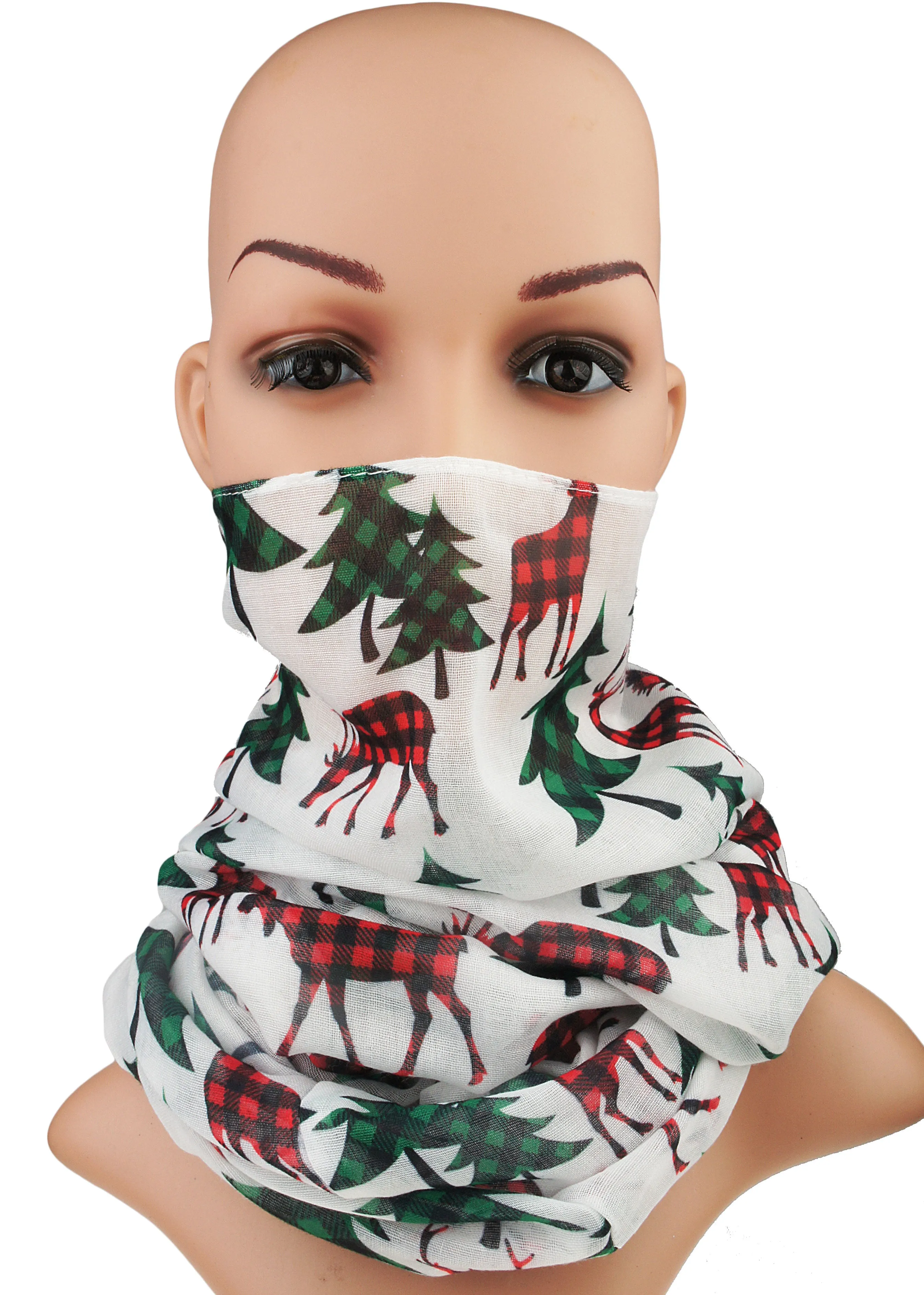 Soft Lightweight Christmas Holiday Sheer Infinity Scarf for Women Girls