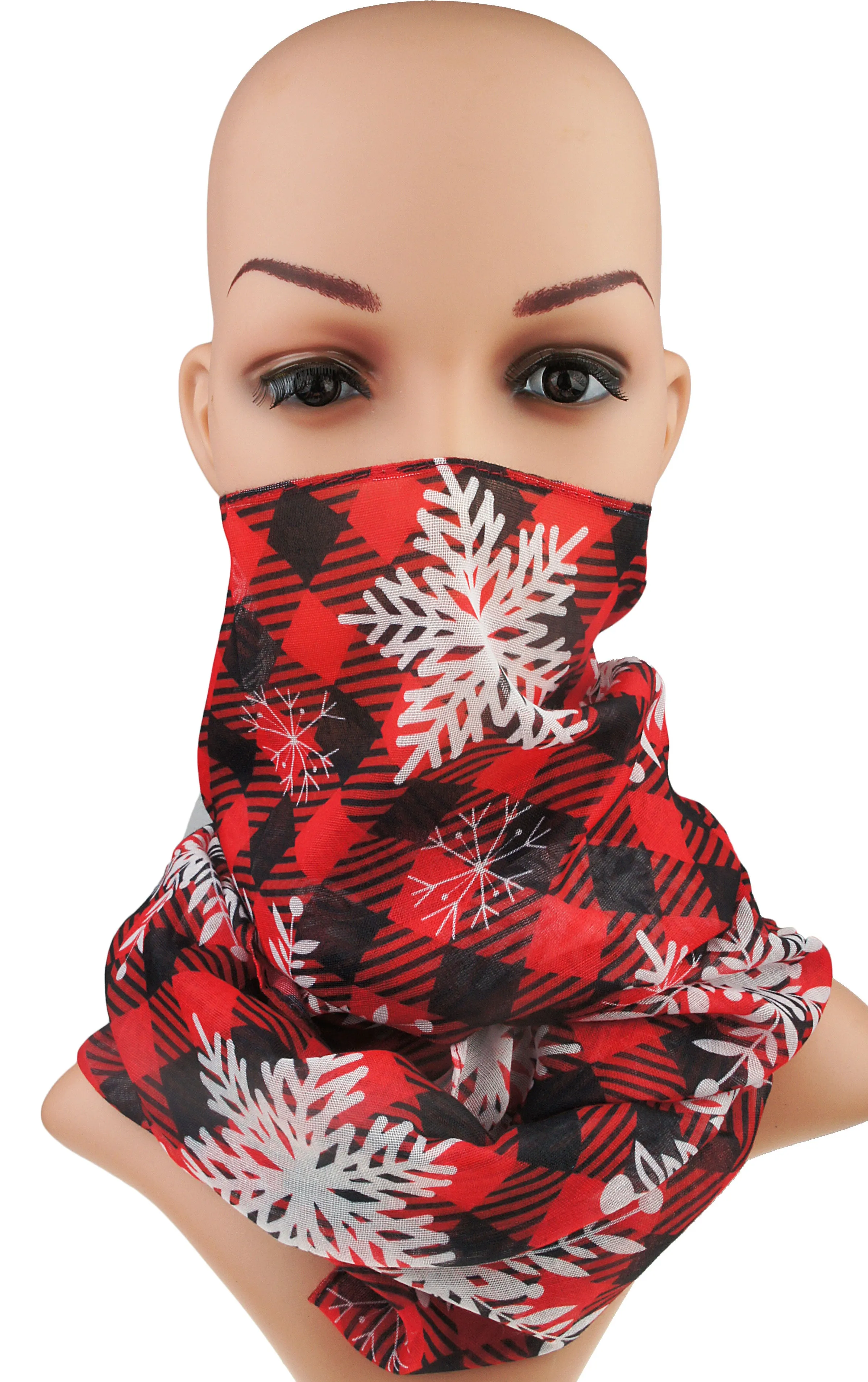 Soft Lightweight Christmas Holiday Sheer Infinity Scarf for Women Girls