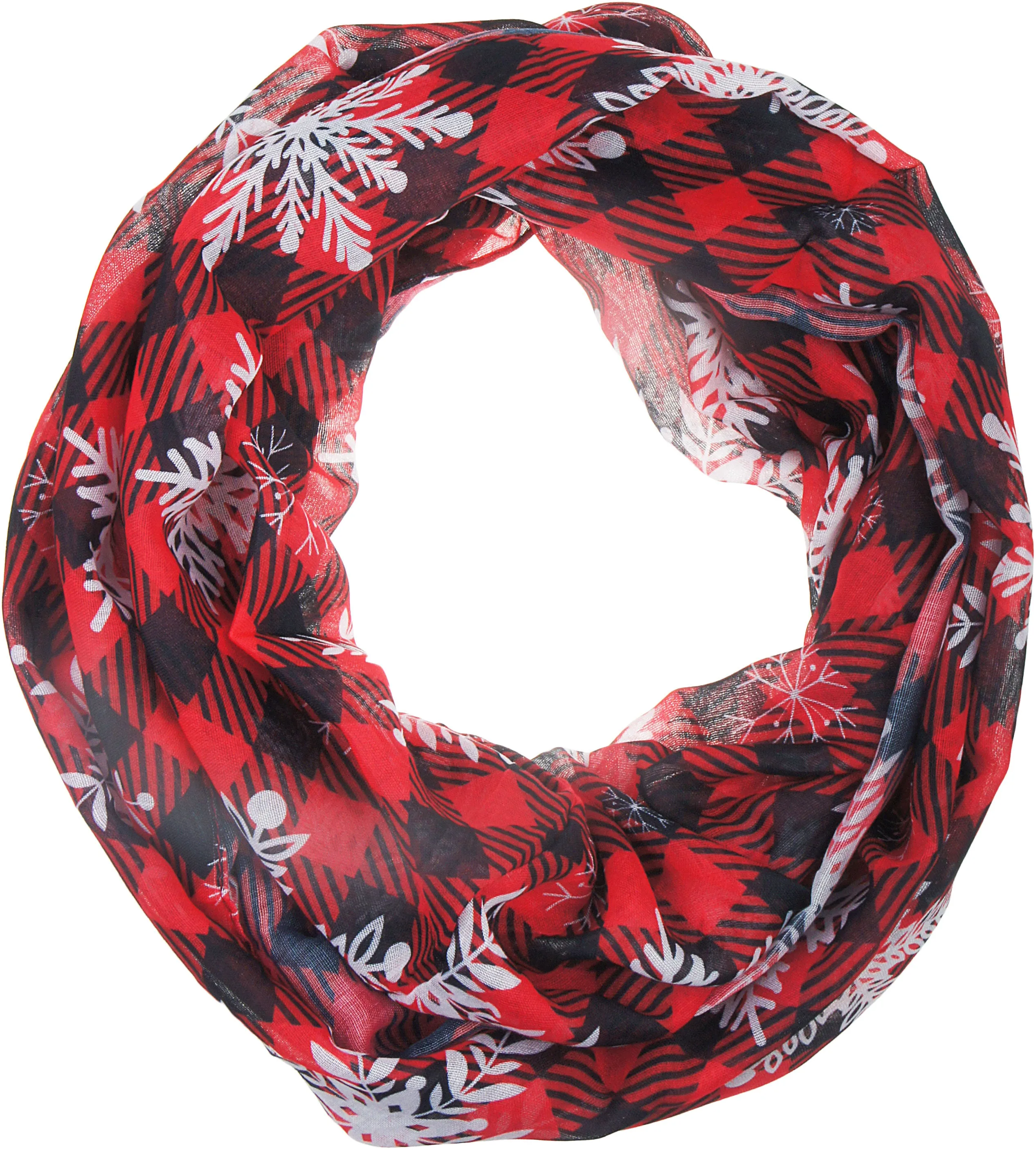 Soft Lightweight Christmas Holiday Sheer Infinity Scarf for Women Girls