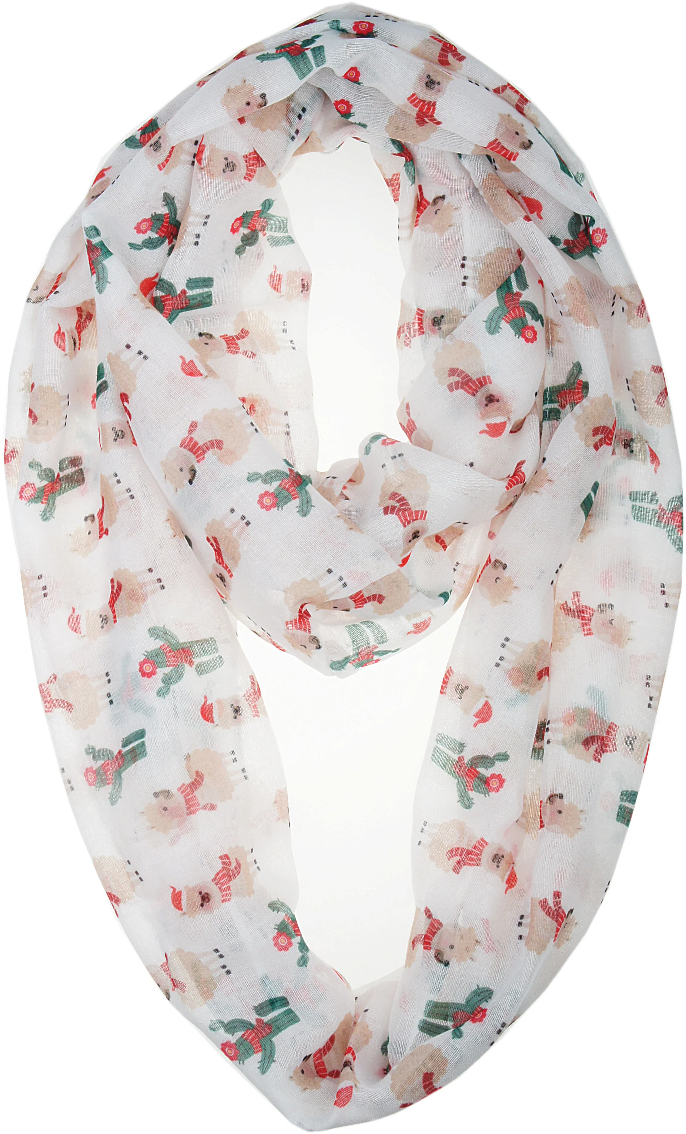 Soft Lightweight Christmas Holiday Sheer Infinity Scarf for Women Girls