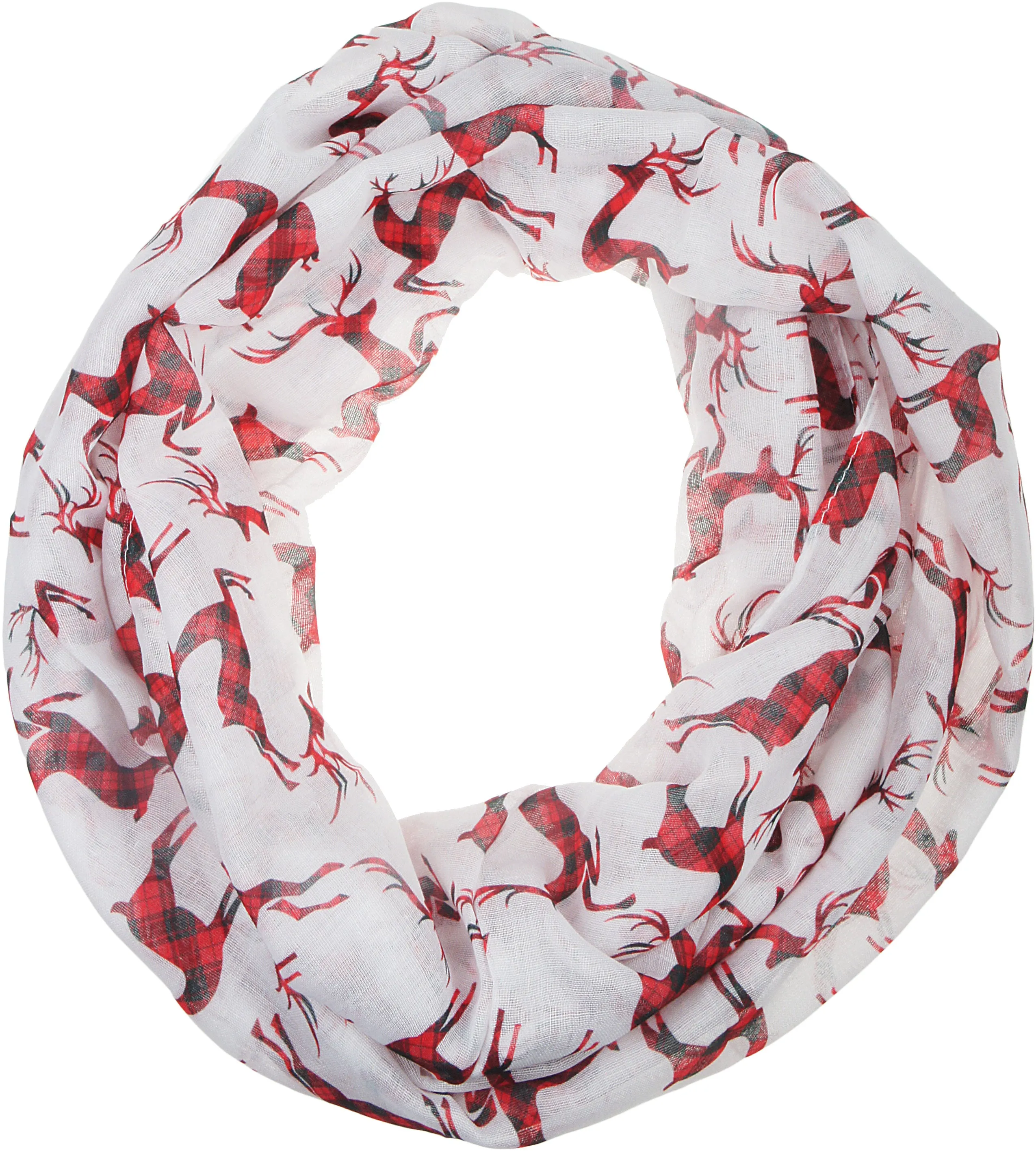 Soft Lightweight Christmas Holiday Sheer Infinity Scarf for Women Girls