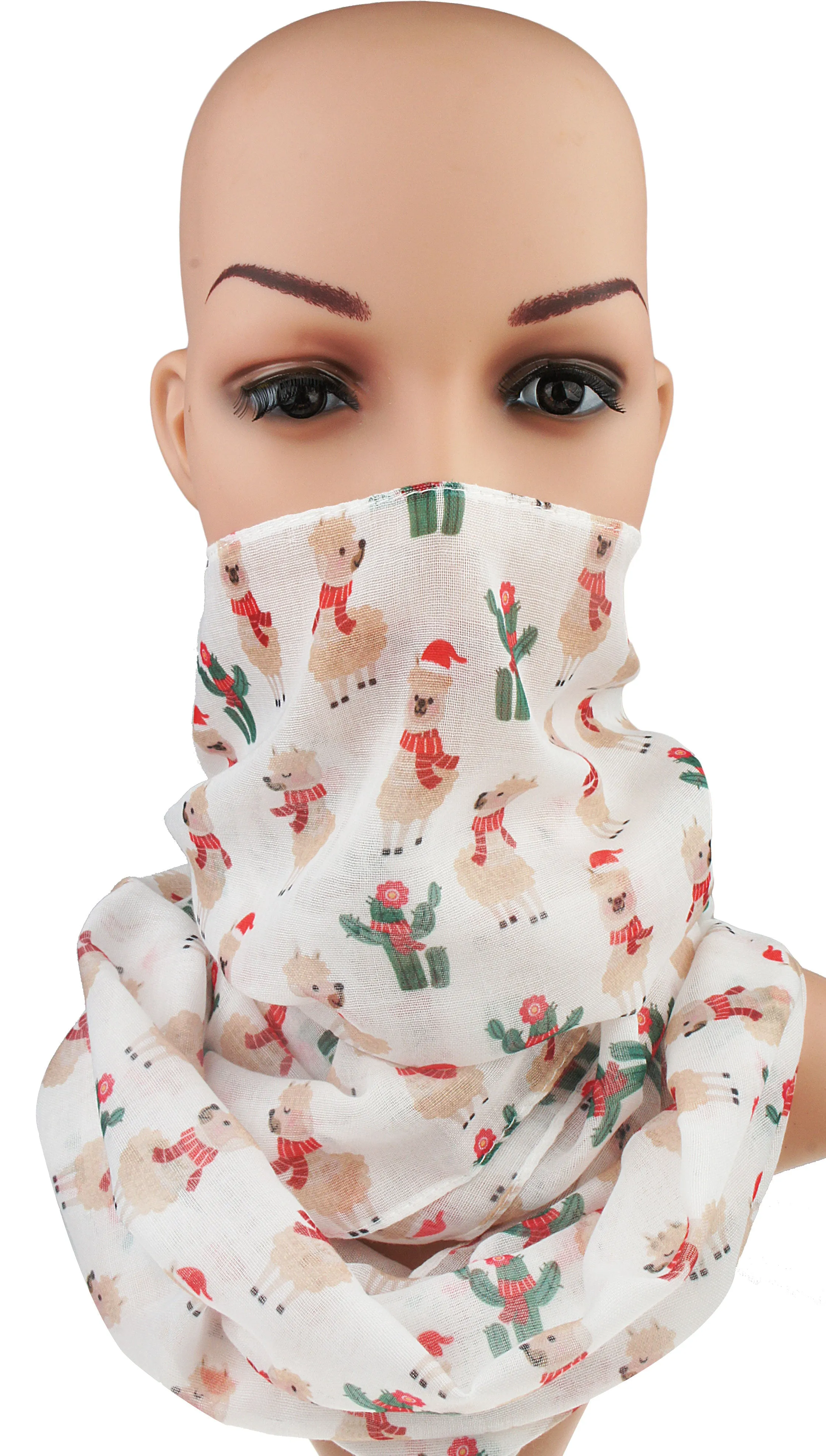 Soft Lightweight Christmas Holiday Sheer Infinity Scarf for Women Girls