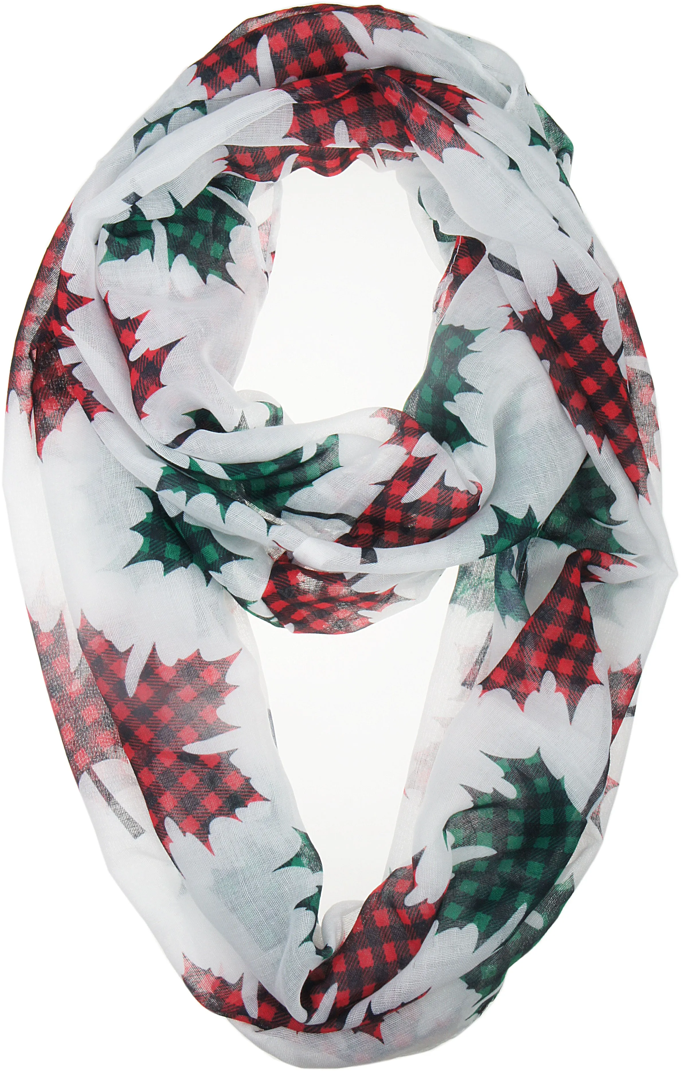 Soft Lightweight Christmas Holiday Sheer Infinity Scarf for Women Girls