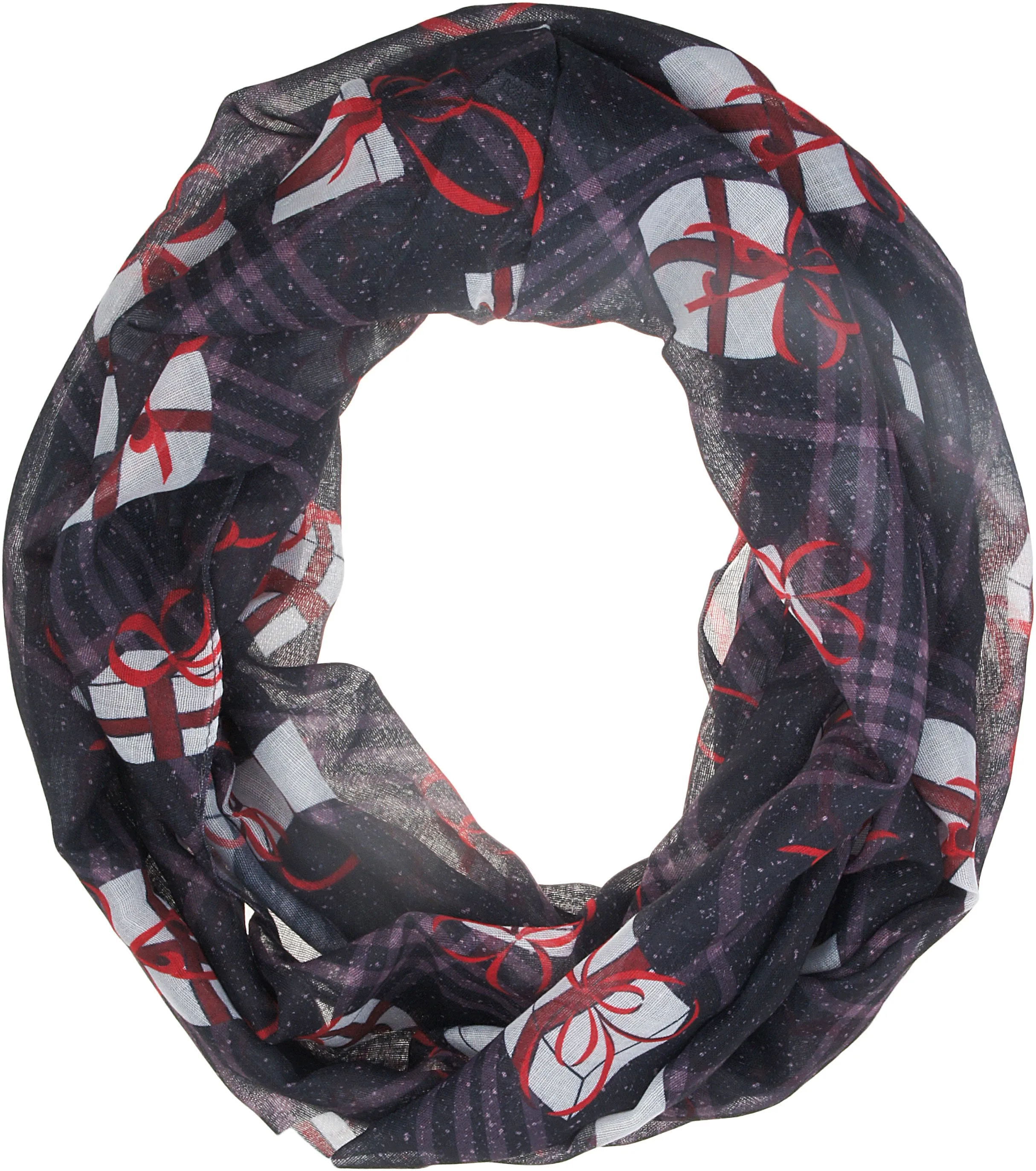 Soft Lightweight Christmas Holiday Sheer Infinity Scarf for Women Girls