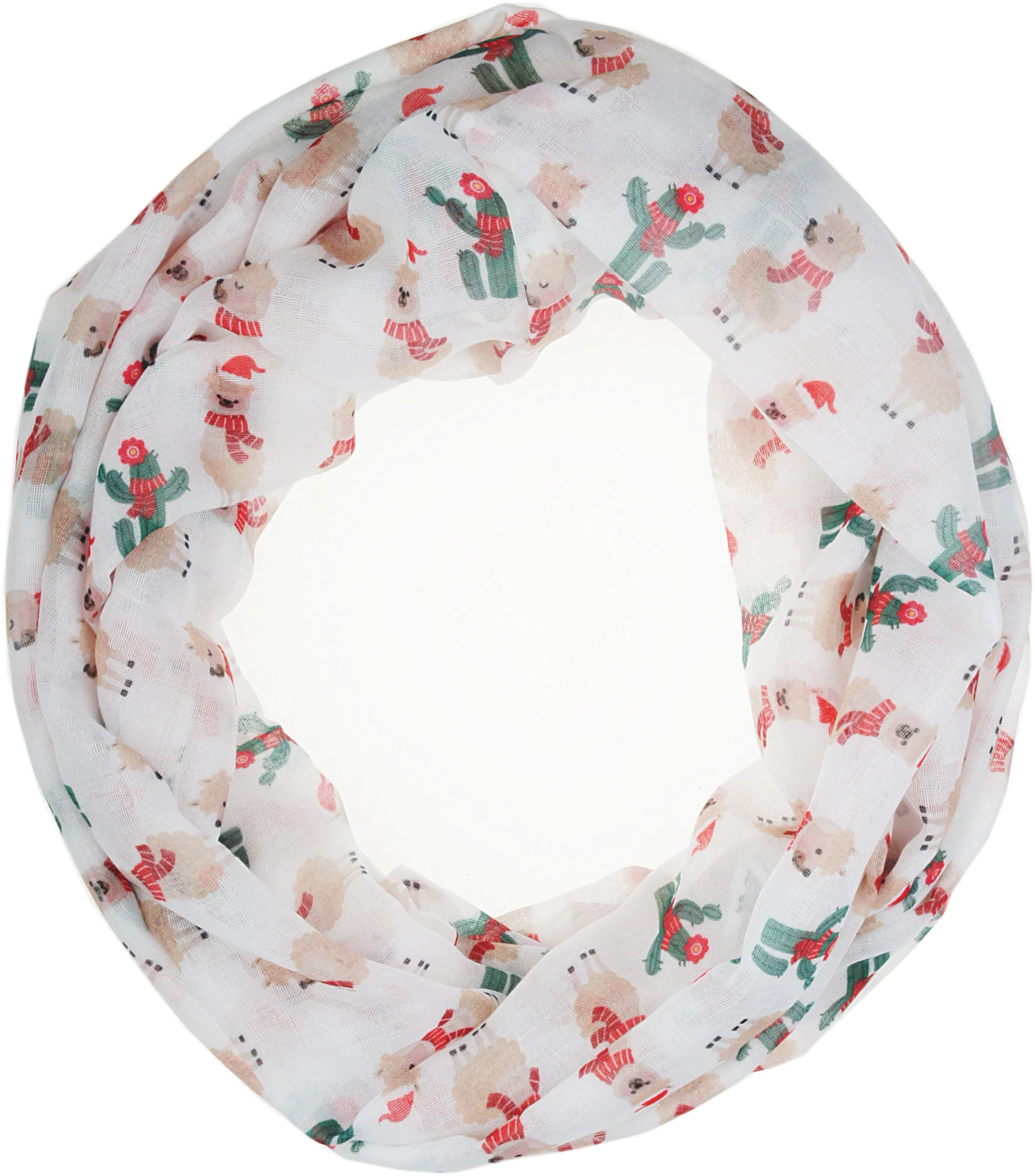 Soft Lightweight Christmas Holiday Sheer Infinity Scarf for Women Girls