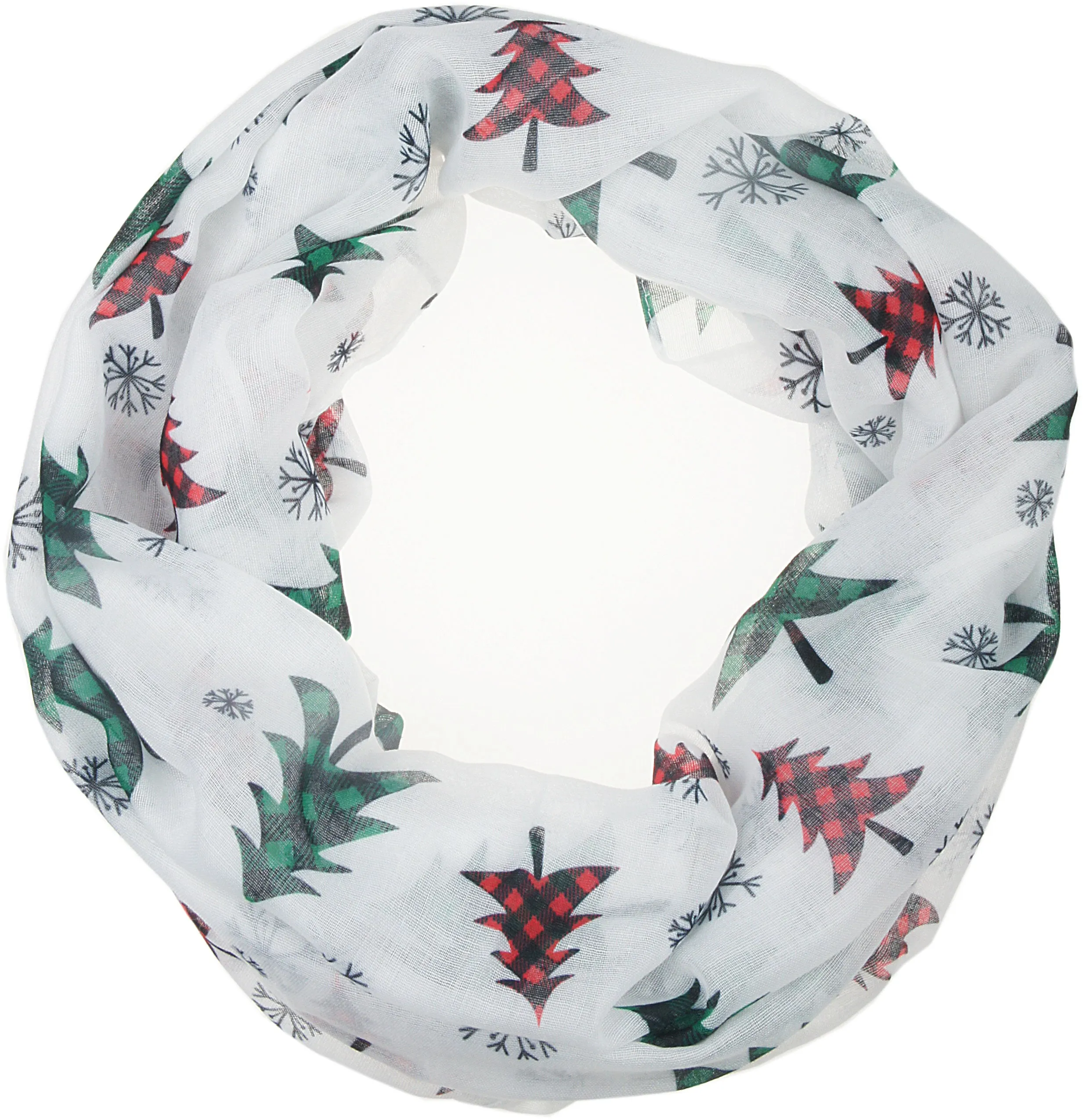 Soft Lightweight Christmas Holiday Sheer Infinity Scarf for Women Girls