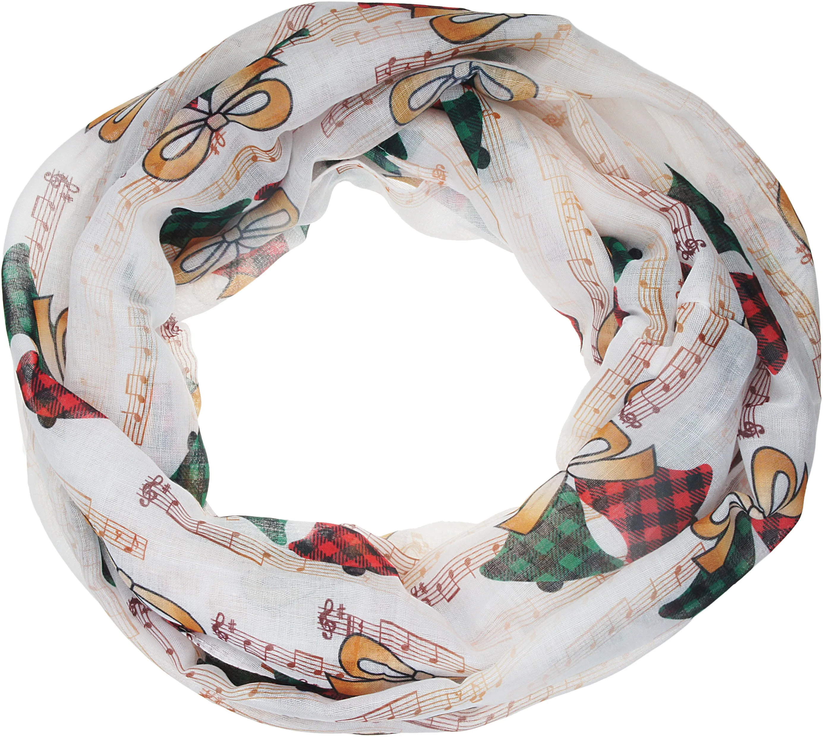 Soft Lightweight Christmas Holiday Sheer Infinity Scarf for Women Girls