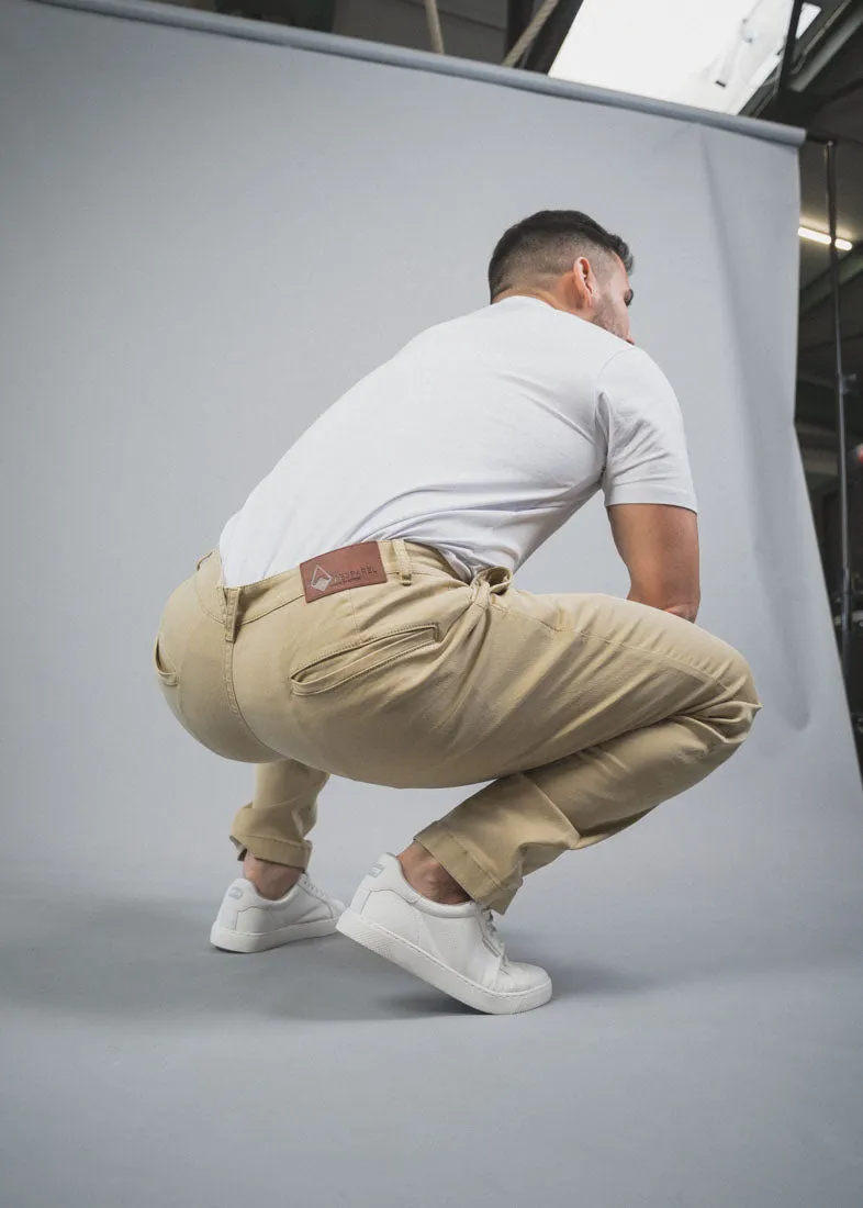 STRAIGHT FIT CHINOS - BEIGE