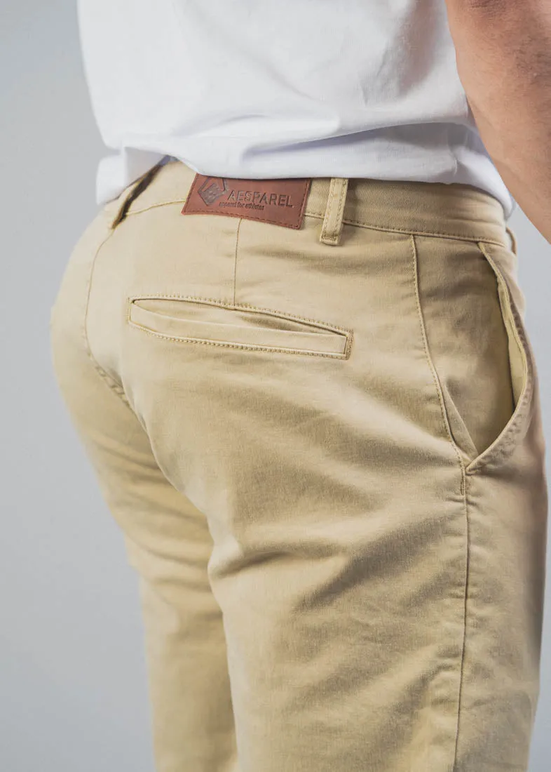 STRAIGHT FIT CHINOS - BEIGE