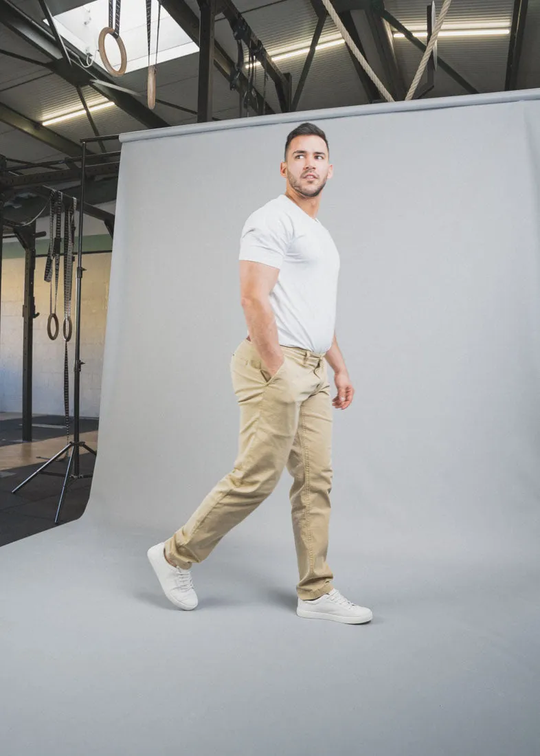 STRAIGHT FIT CHINOS - BEIGE