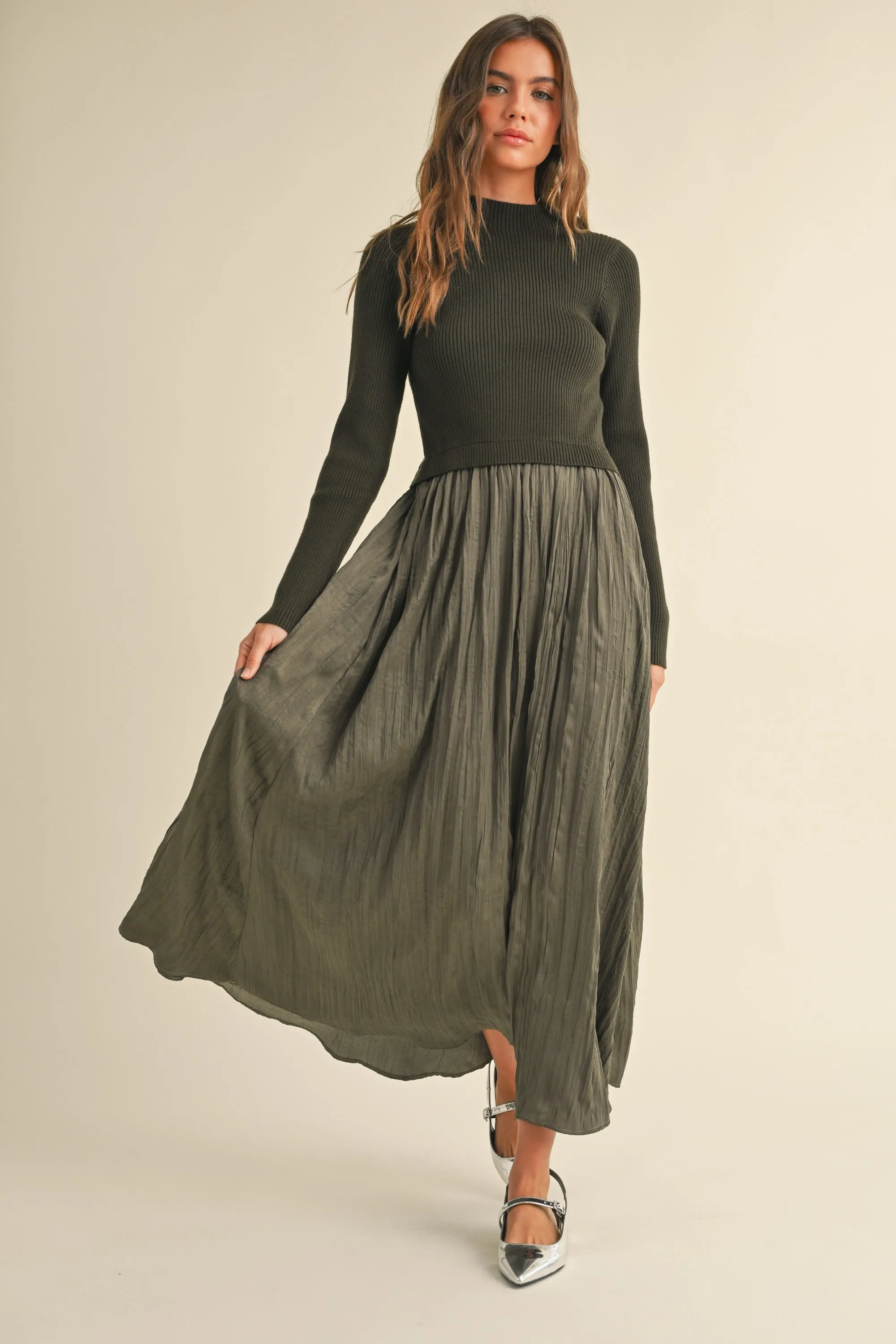 Sweater Combo Maxi Dress