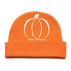 Thanksgiving Pumpkin Infant Baby 100% Cotton Knit Beanie Cap Hat