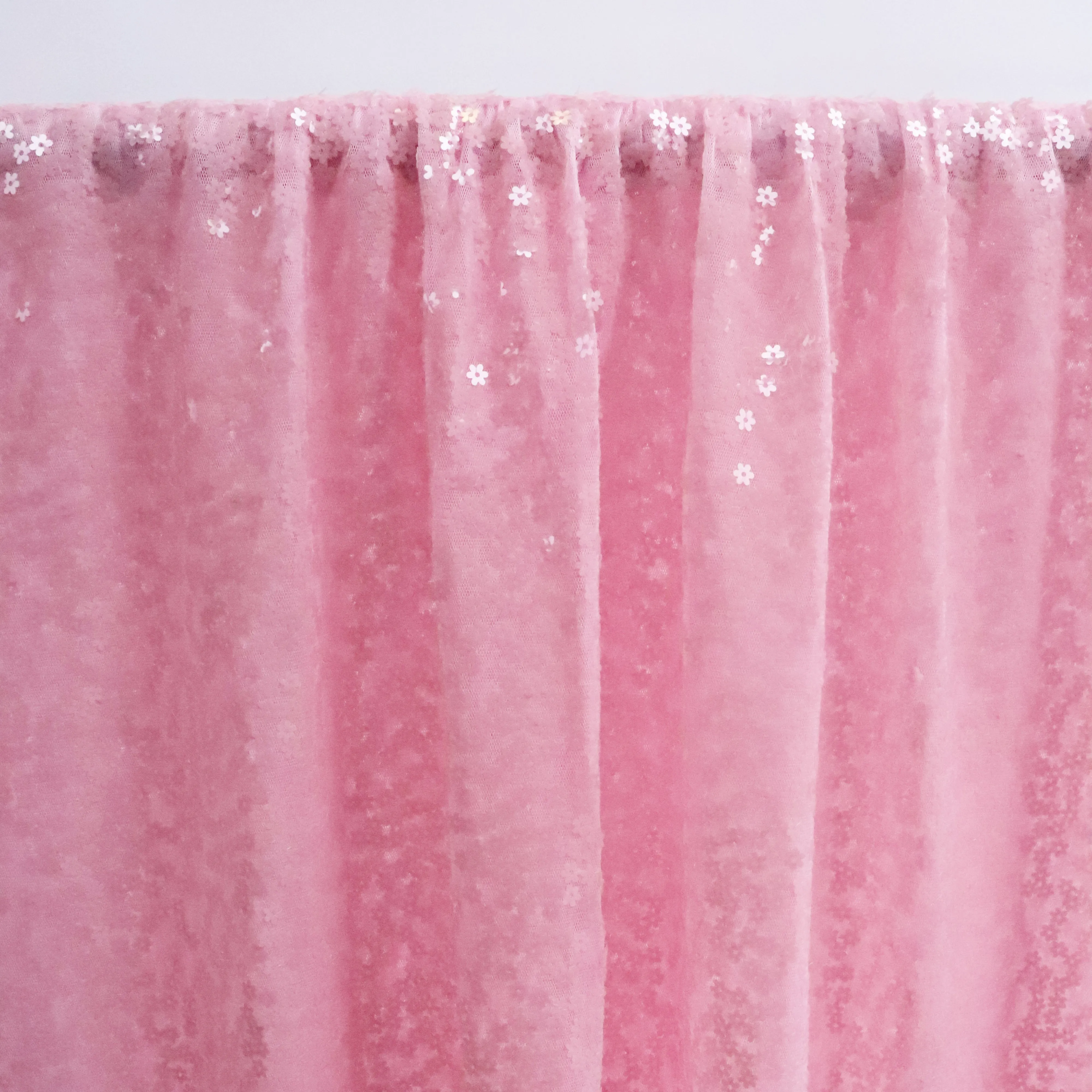 Tulle - Sequin Flowers - Pink - SALE