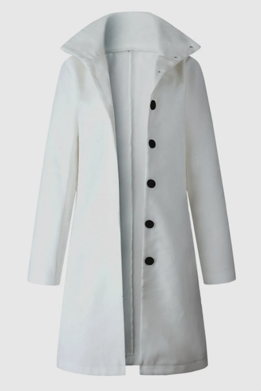 Turn-down Collar Single Breasted Coat