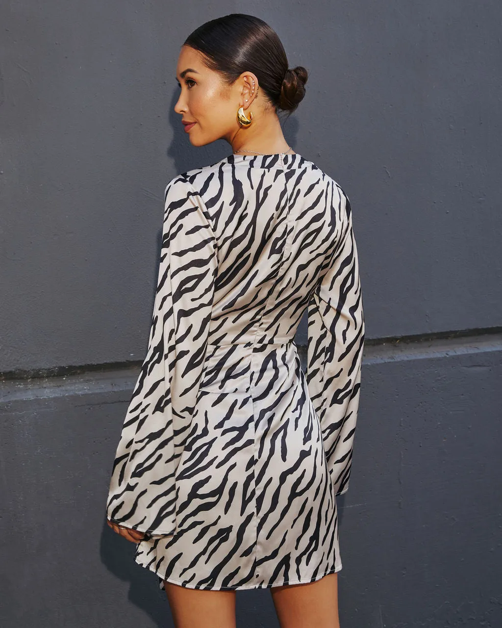 Turn Heads Animal Print Wrap Mini Dress