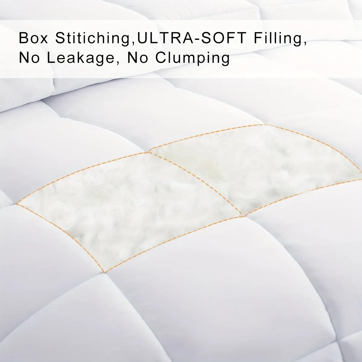 Ultra-Soft Double Brushed Microfiber Down Alternative Comforter - All-Season Duvet Insert with Classic Box Stitching, 8 Corner Tabs, and Breathable Fabric for Year-Round Comfort - White, Queen Size