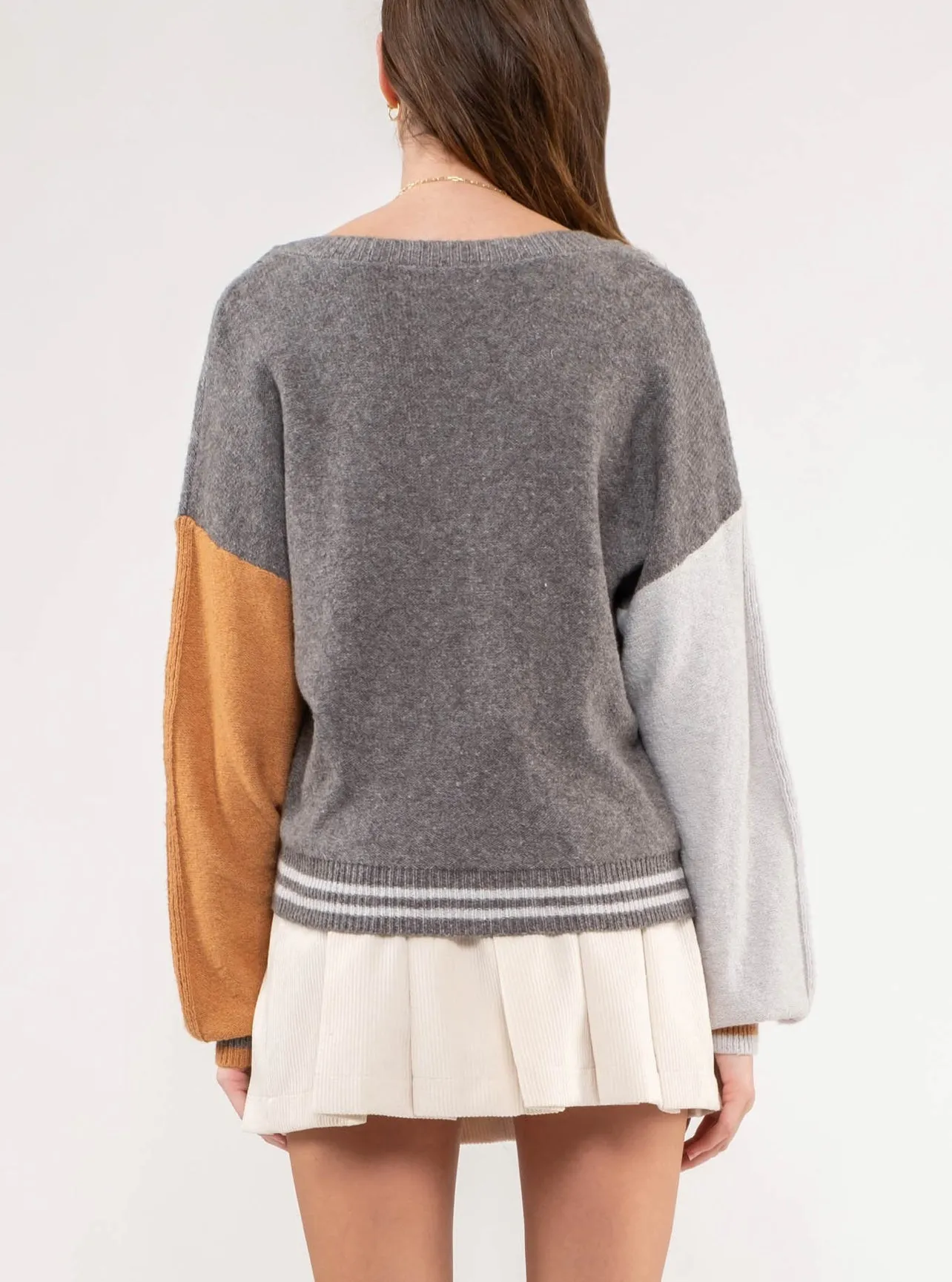 V-Neck Colorblock Sweater