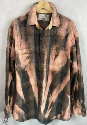 Vintage Grey, Black and Dusty Rose Flannel Jacket Size XL