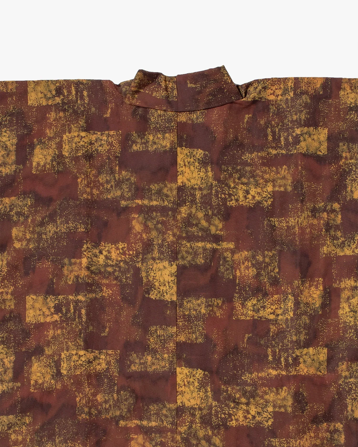 Vintage Haori Jacket, Brown Multi-Square Pattern