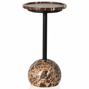 Viola Accent Table, Merlot Marble