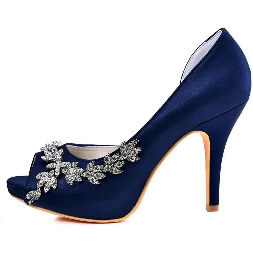 Wedding Heels for Women Pumps Satin Evening Party Prom Dress Shoes