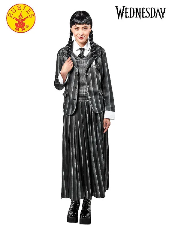 WEDNESDAY NEVERMORE DELUXE BLACK COSTUME (NETFLIX), ADULT