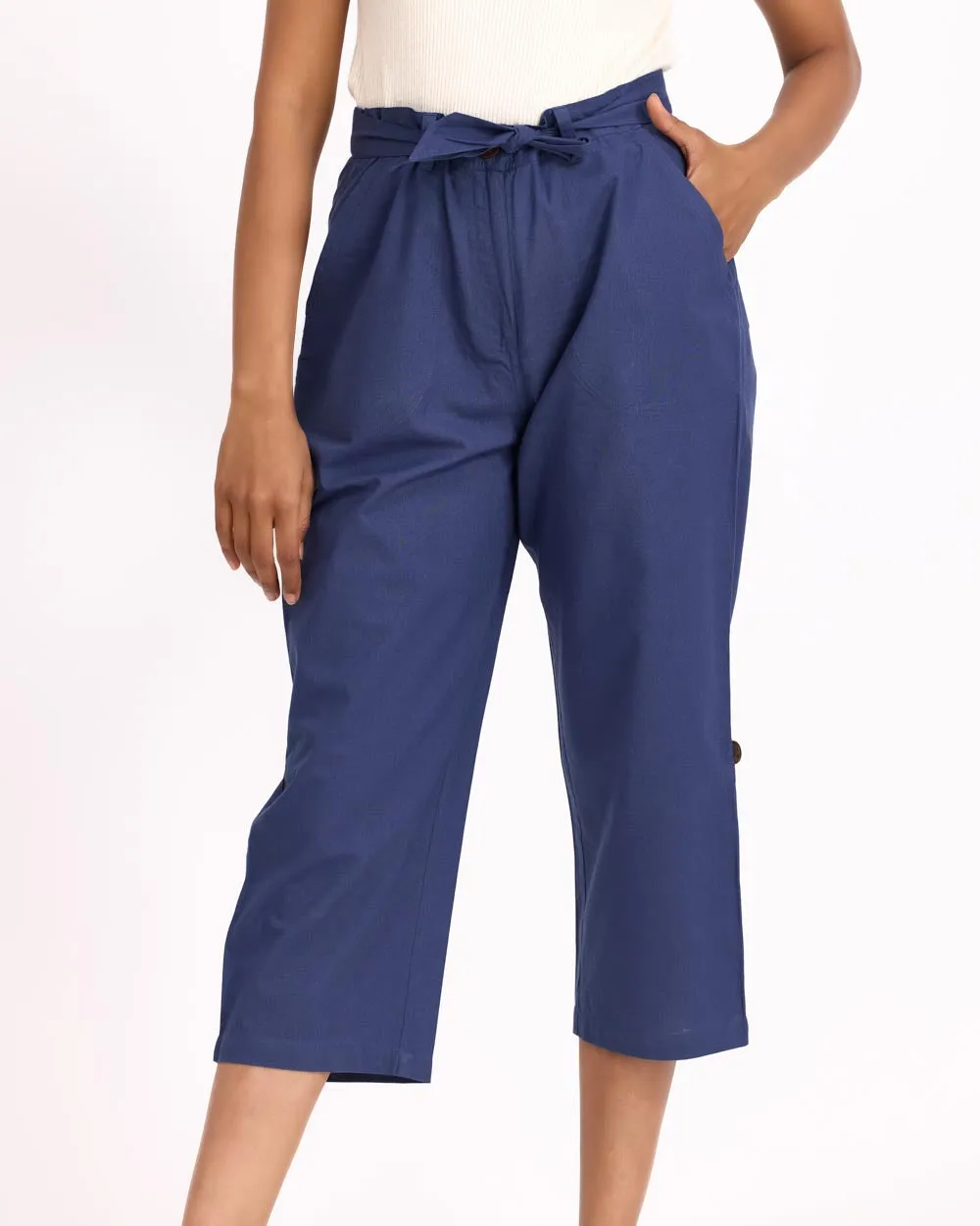 Women Culottes Pants - Blue