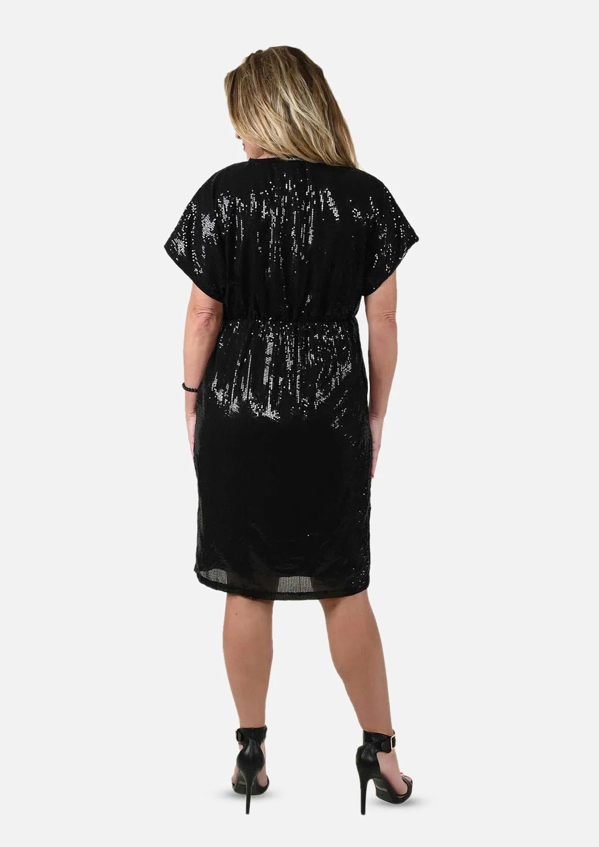 Wrap Front Sequin Dress