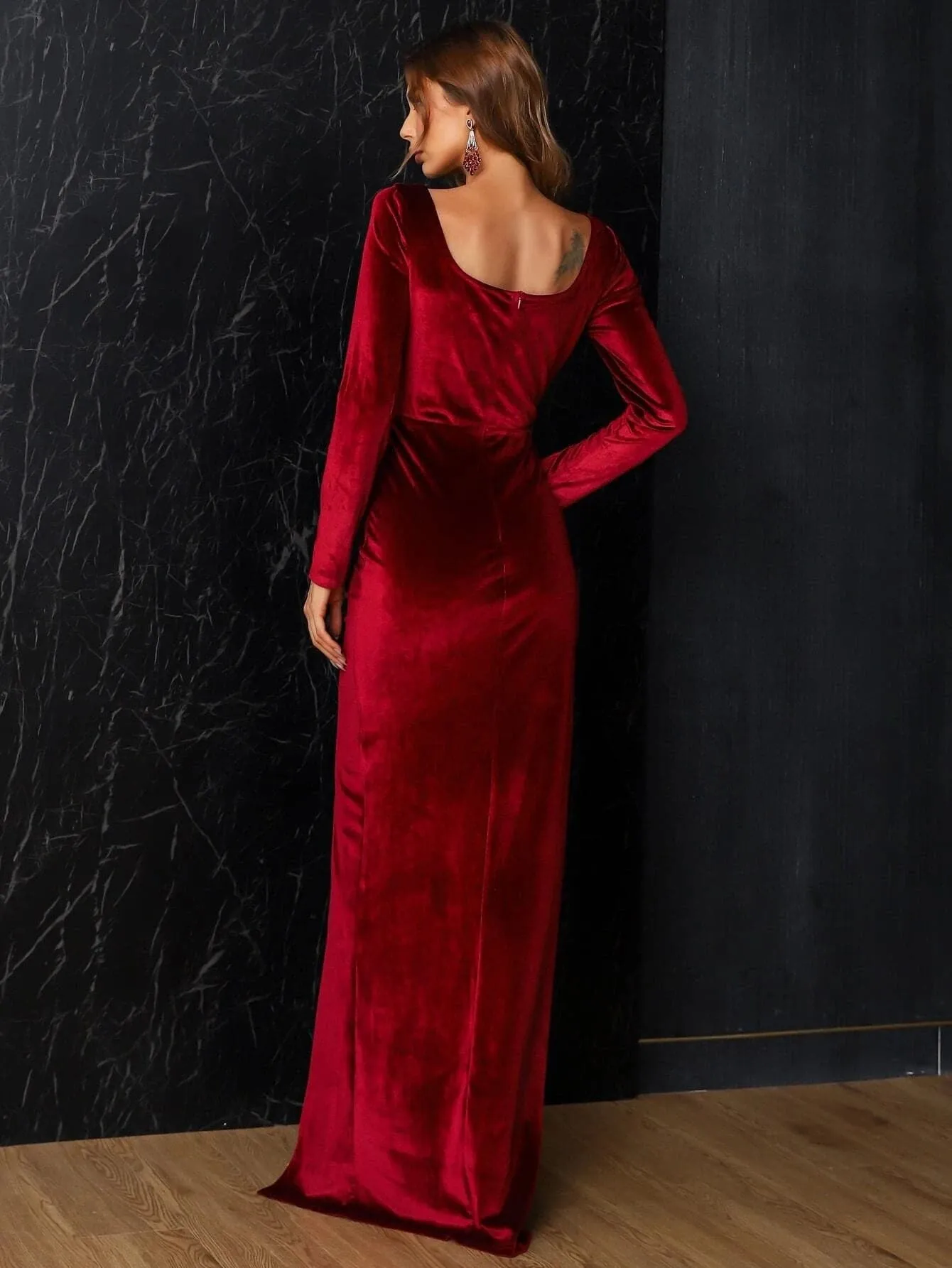 Wrap Velvet Prom Dress M01098