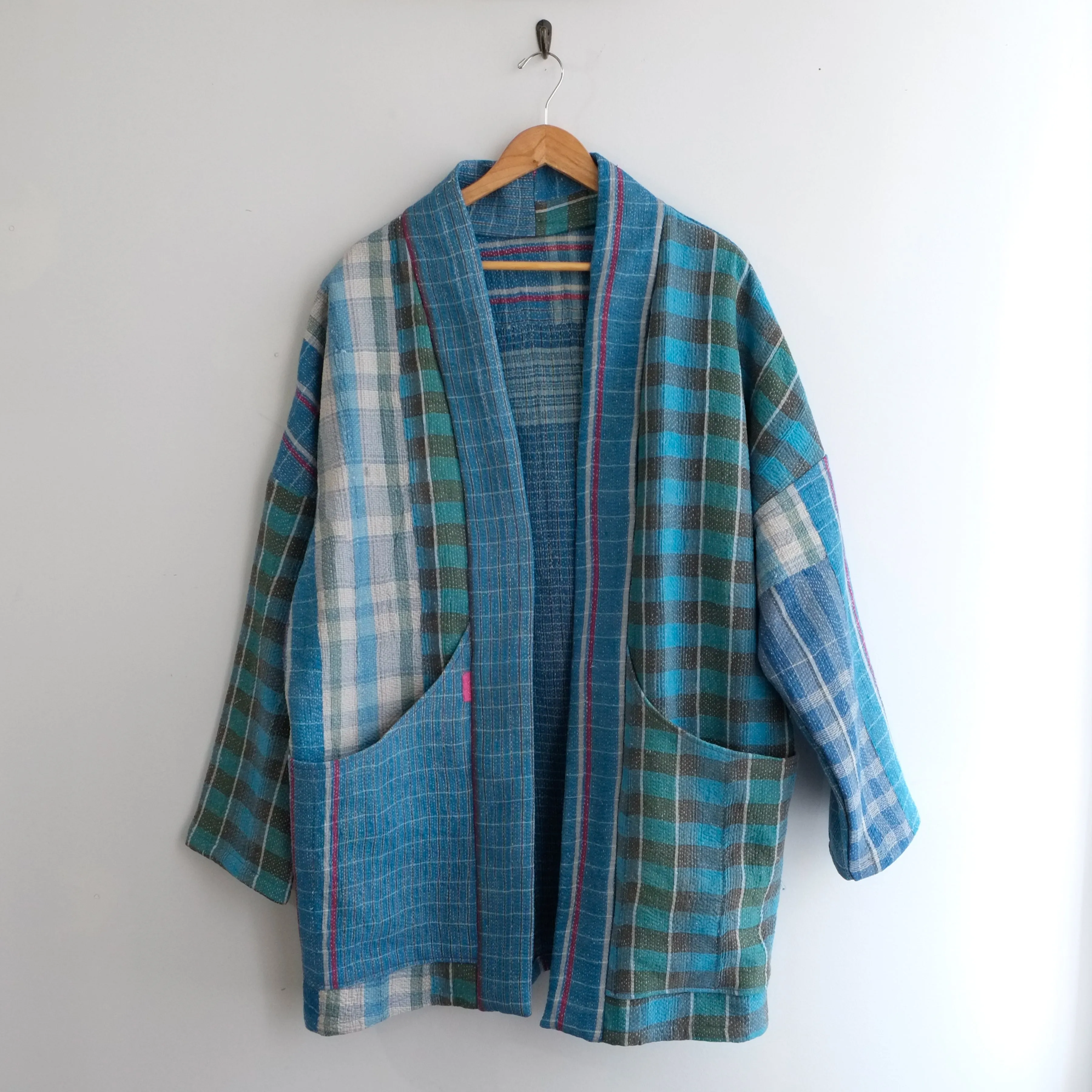 XL Blue Green Plaid Anoushka Jacket LL114