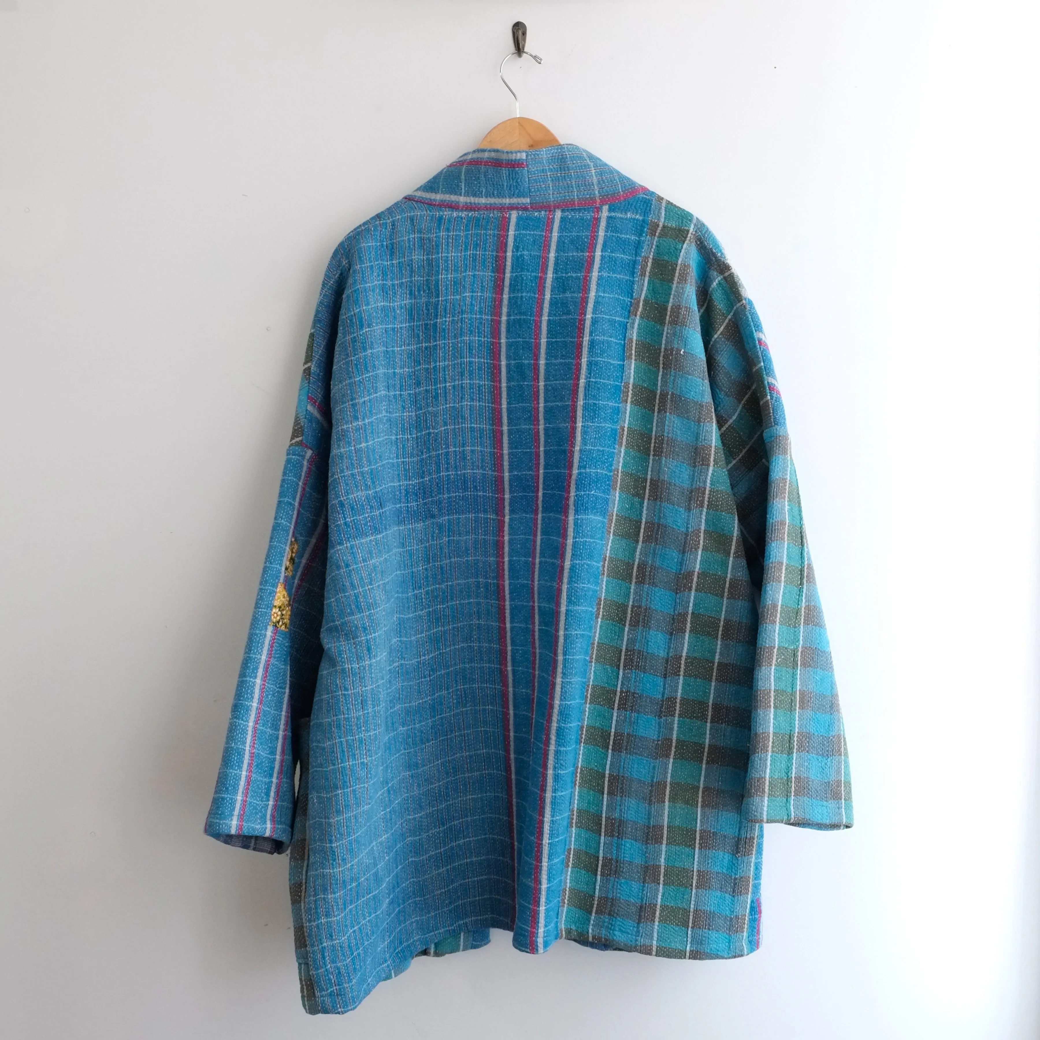 XL Blue Green Plaid Anoushka Jacket LL114